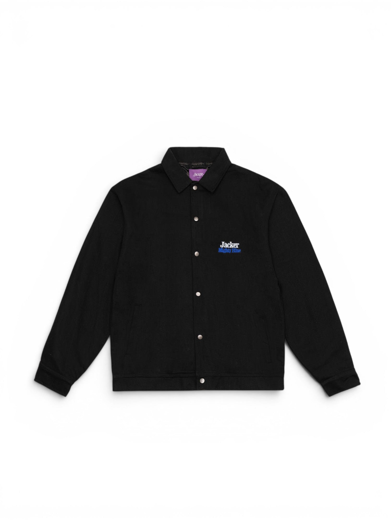 Vestes Jacker Mighty Blue Coach Jacket Black, Vue de face a plat