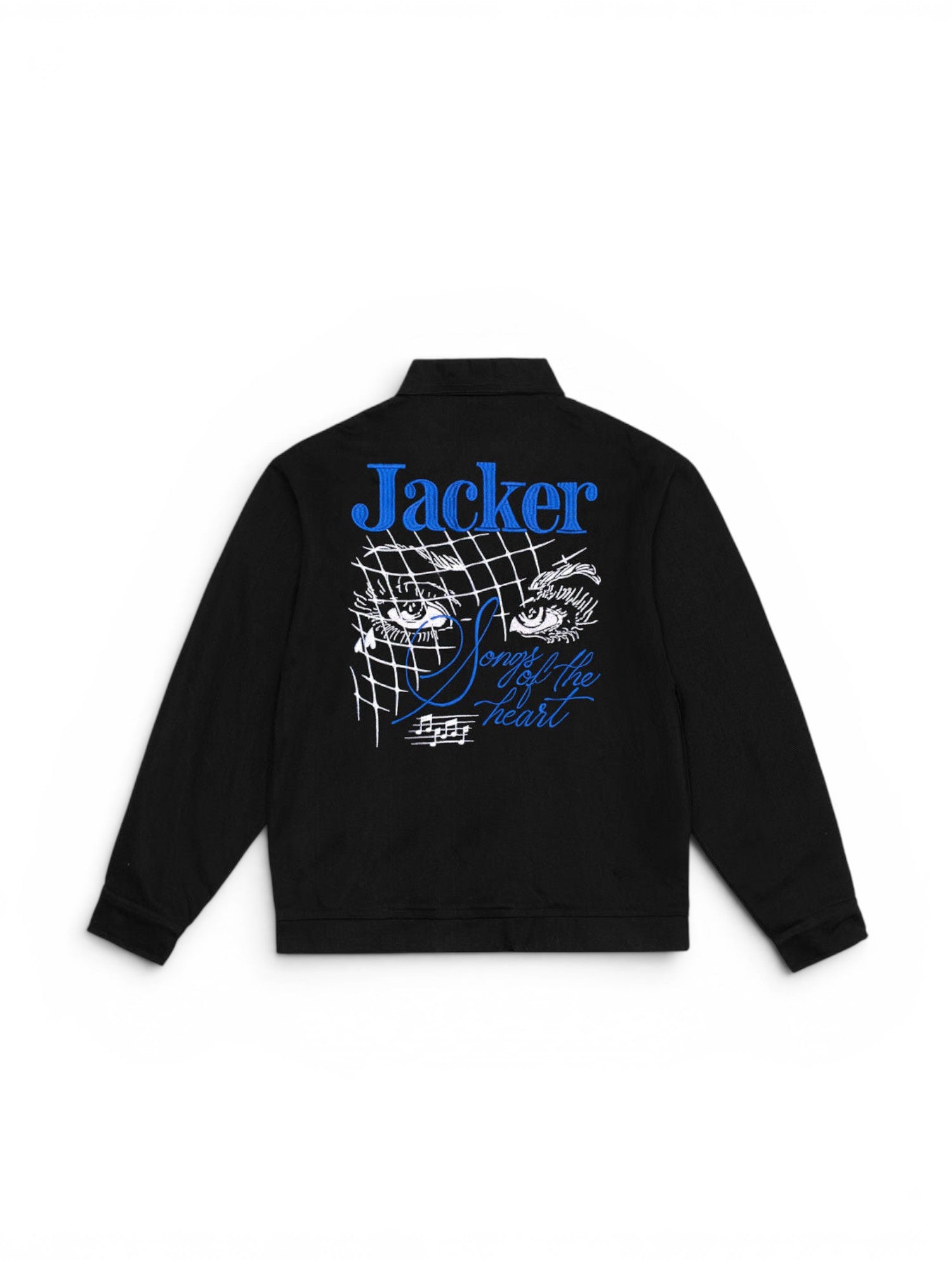 Vestes Jacker Mighty Blue Coach Jacket Black, vue de dos a plat