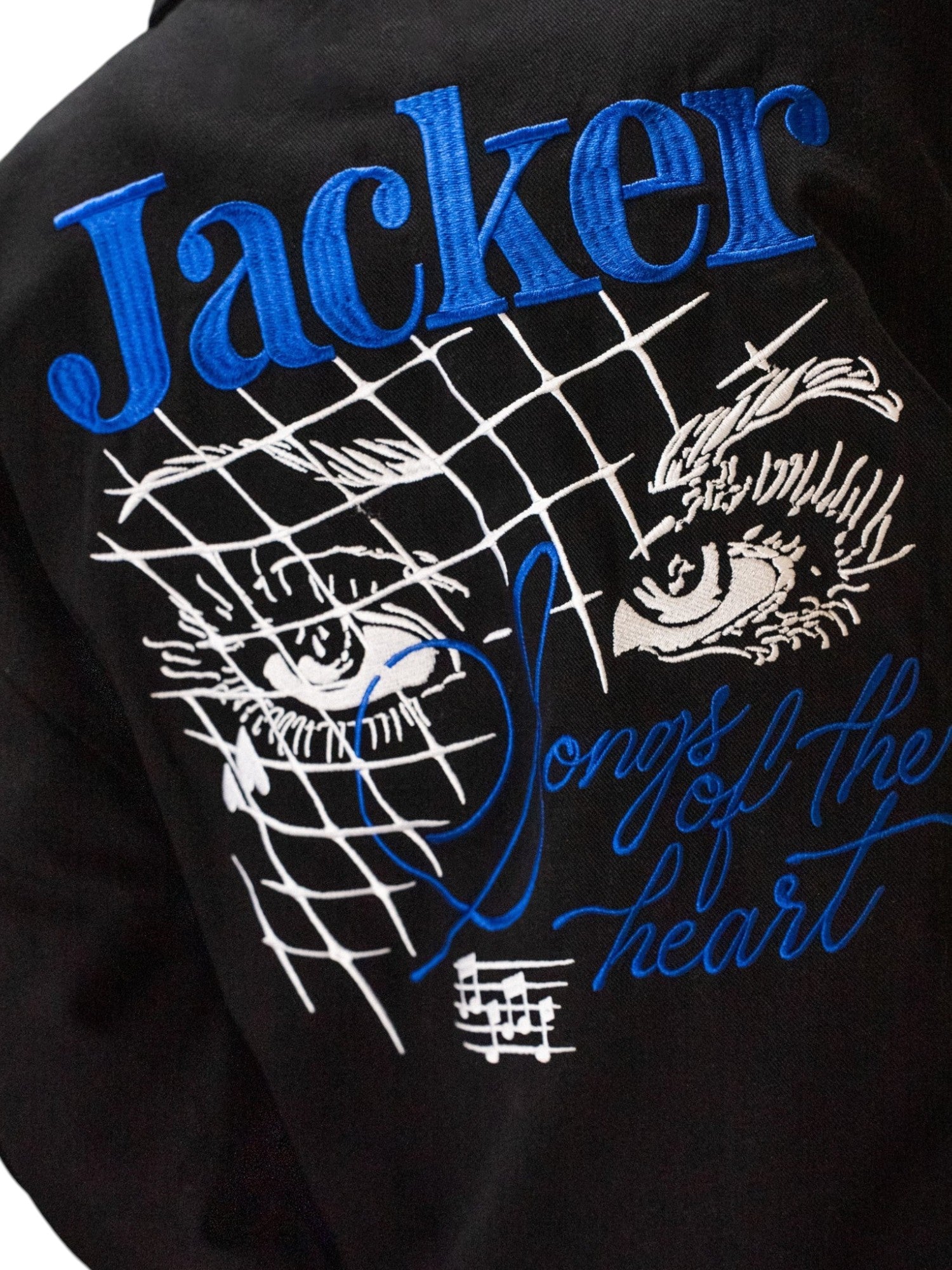Vestes Jacker Mighty Blue Coach Jacket Black, vue détail logo arrière