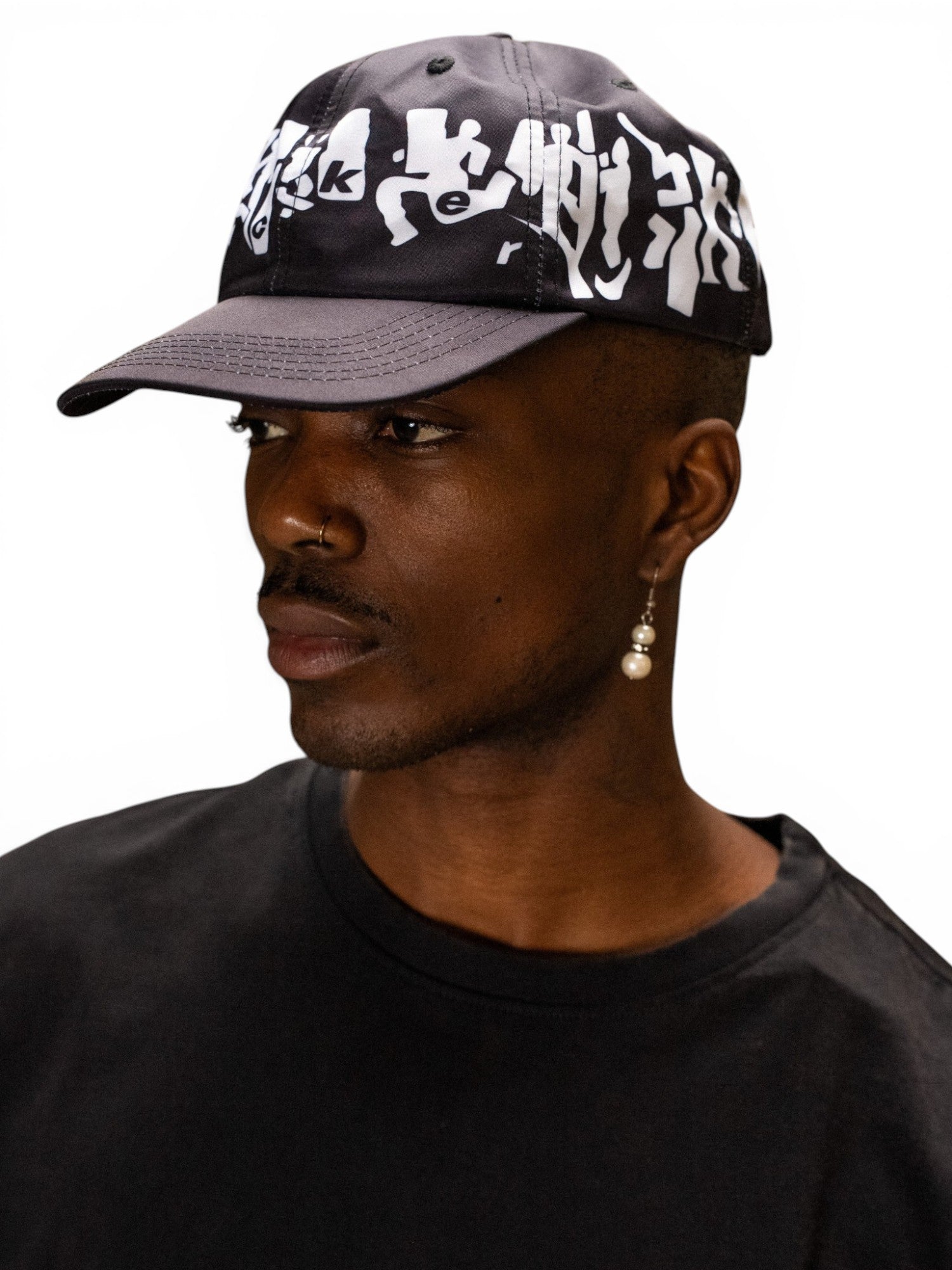 Casquettes Jacker Miror Maze Nylon Baseball Cap Black, vue portée de face ¾