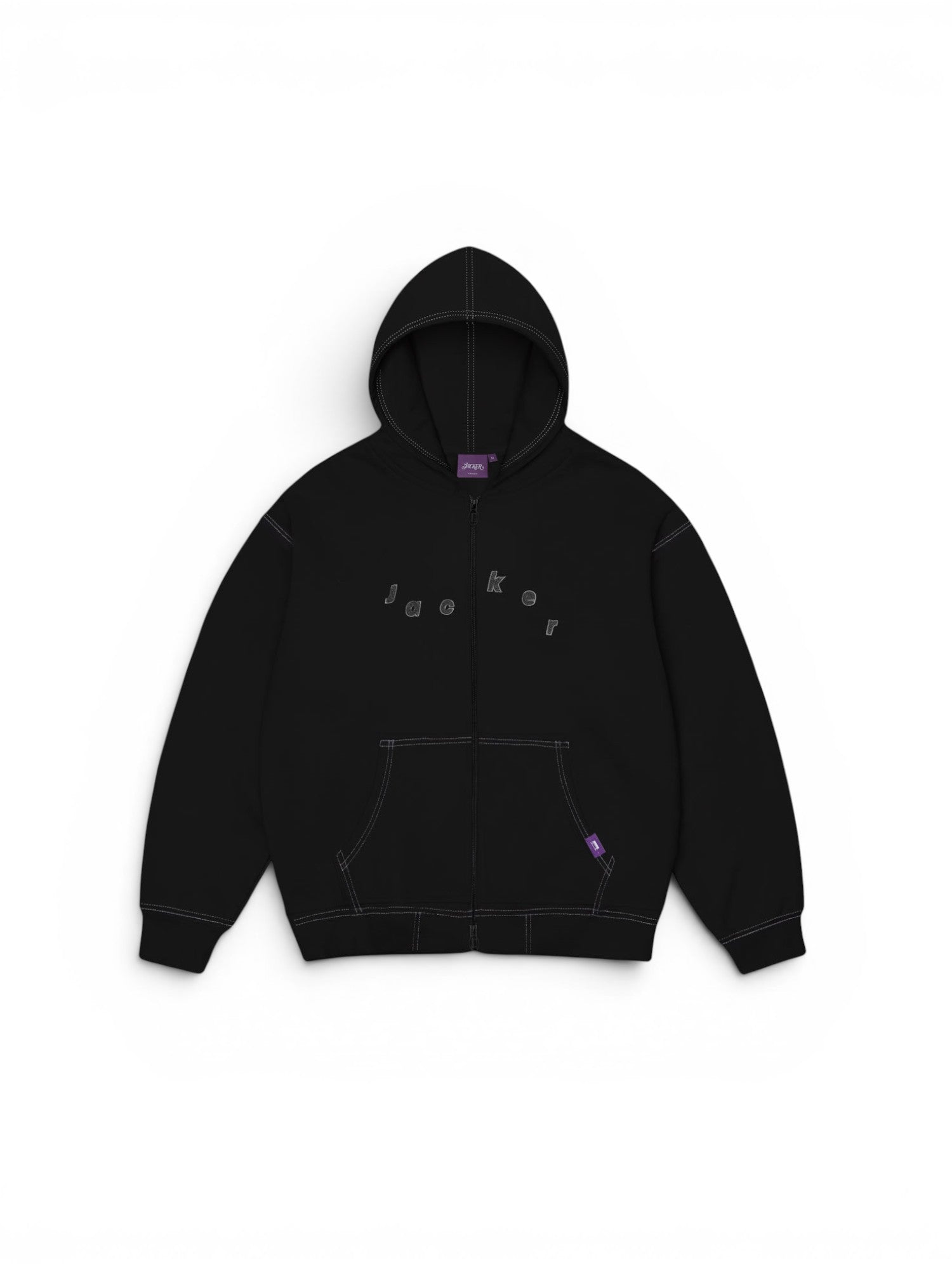Sweatshirts Jacker Mirror Maze Hoodie Zip Black, vue de face a plat