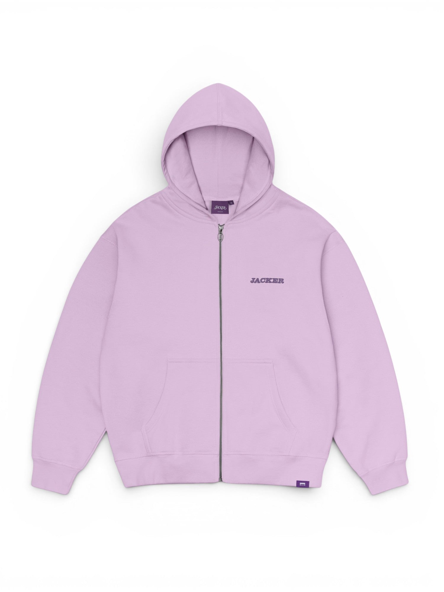 Vestes Jacker Notorious Zip Hoodie Lavender, vue de face a plat