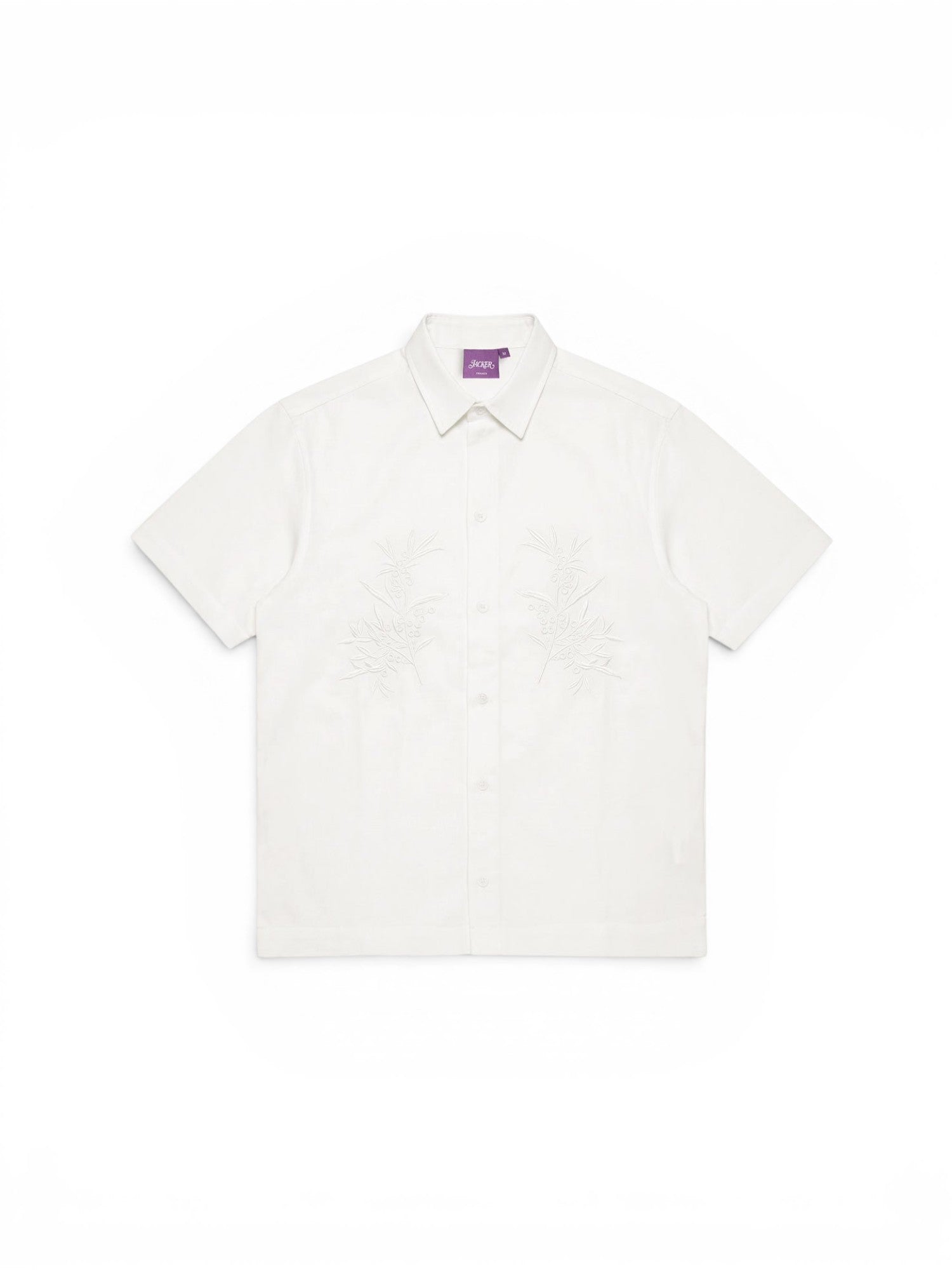 Chemises Jacker Olive Shirt White, vue de face a plat