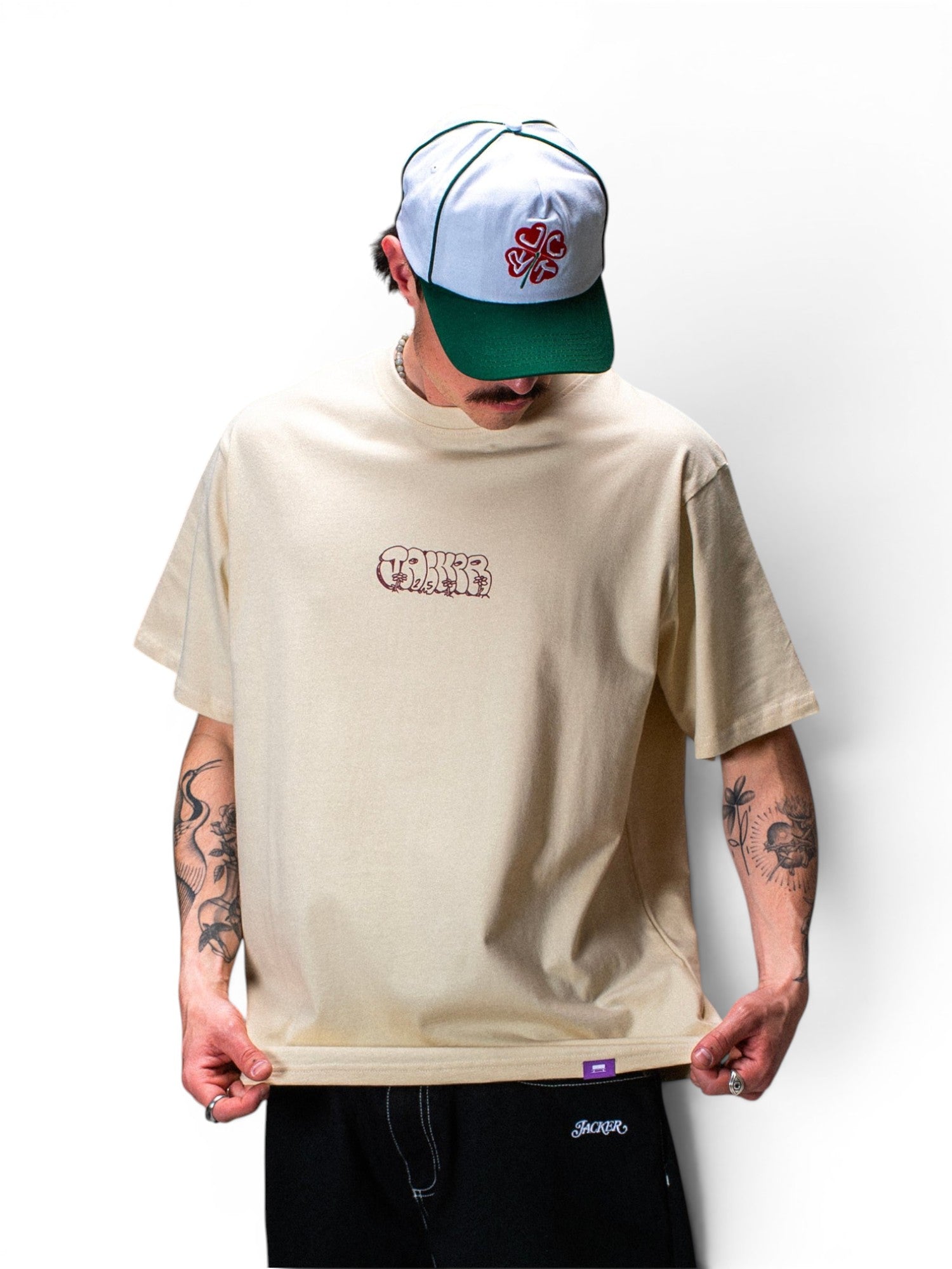 Teeshirts Jacker Ollie T-Shirt Beige, vue avant