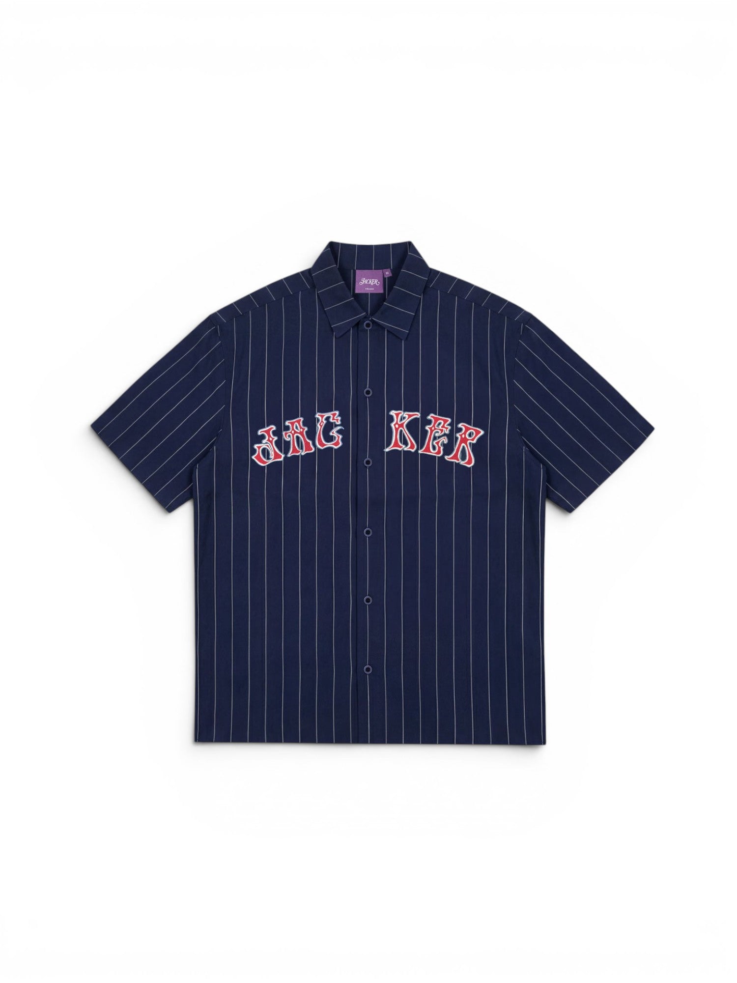 Chemises Jacker Pals Font Shirt Navy, Vue de face a plat