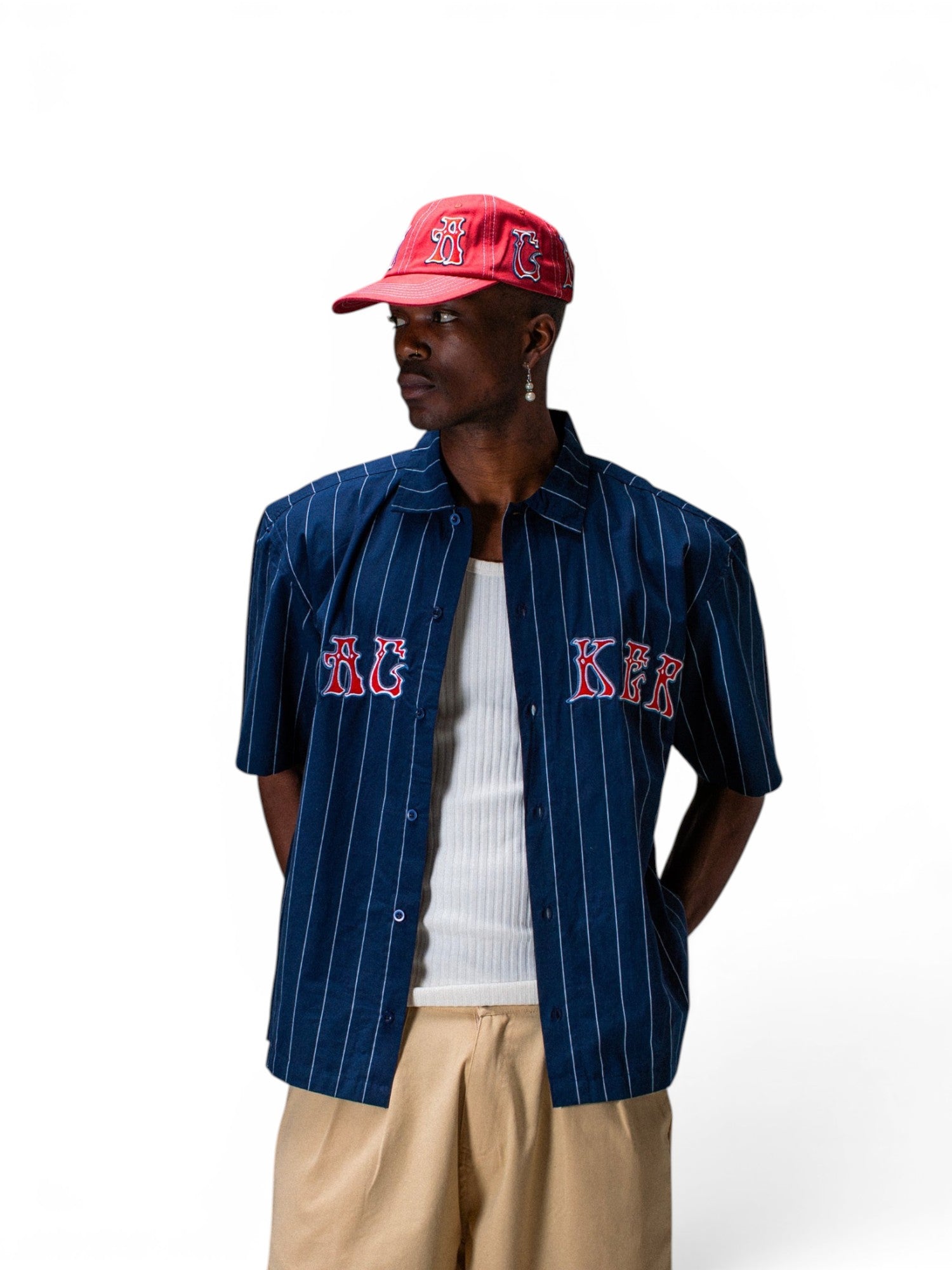 Chemises Jacker Pals Font Shirt Navy, vue portée de face