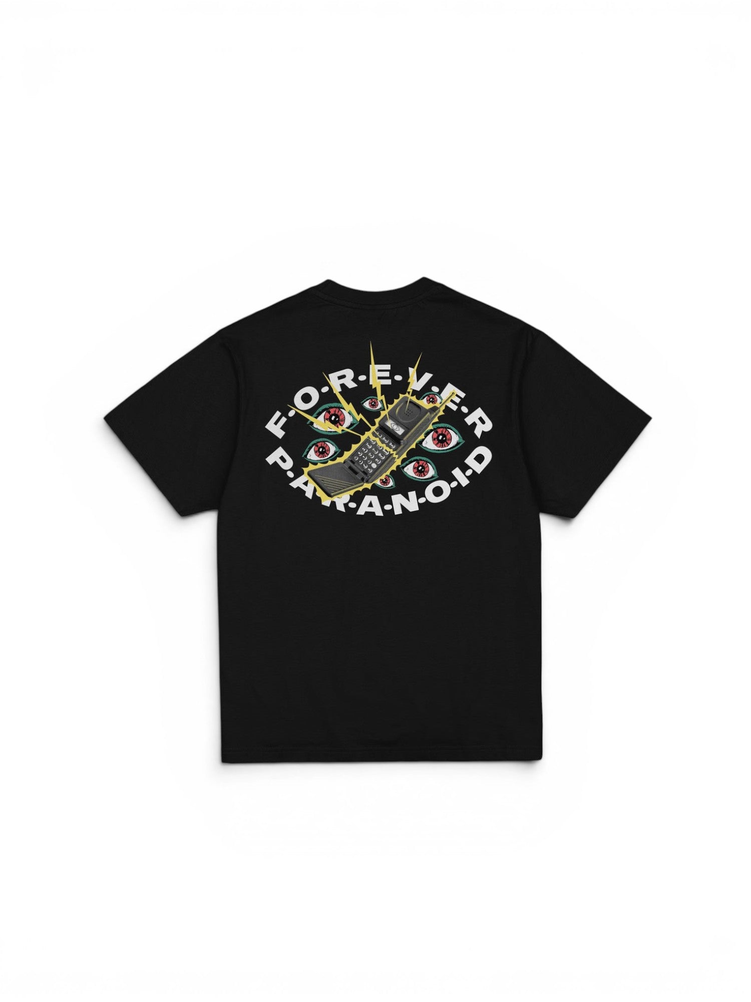 Teeshirts Jacker Paranoid T-Shirt Black, vue de dos a plat
