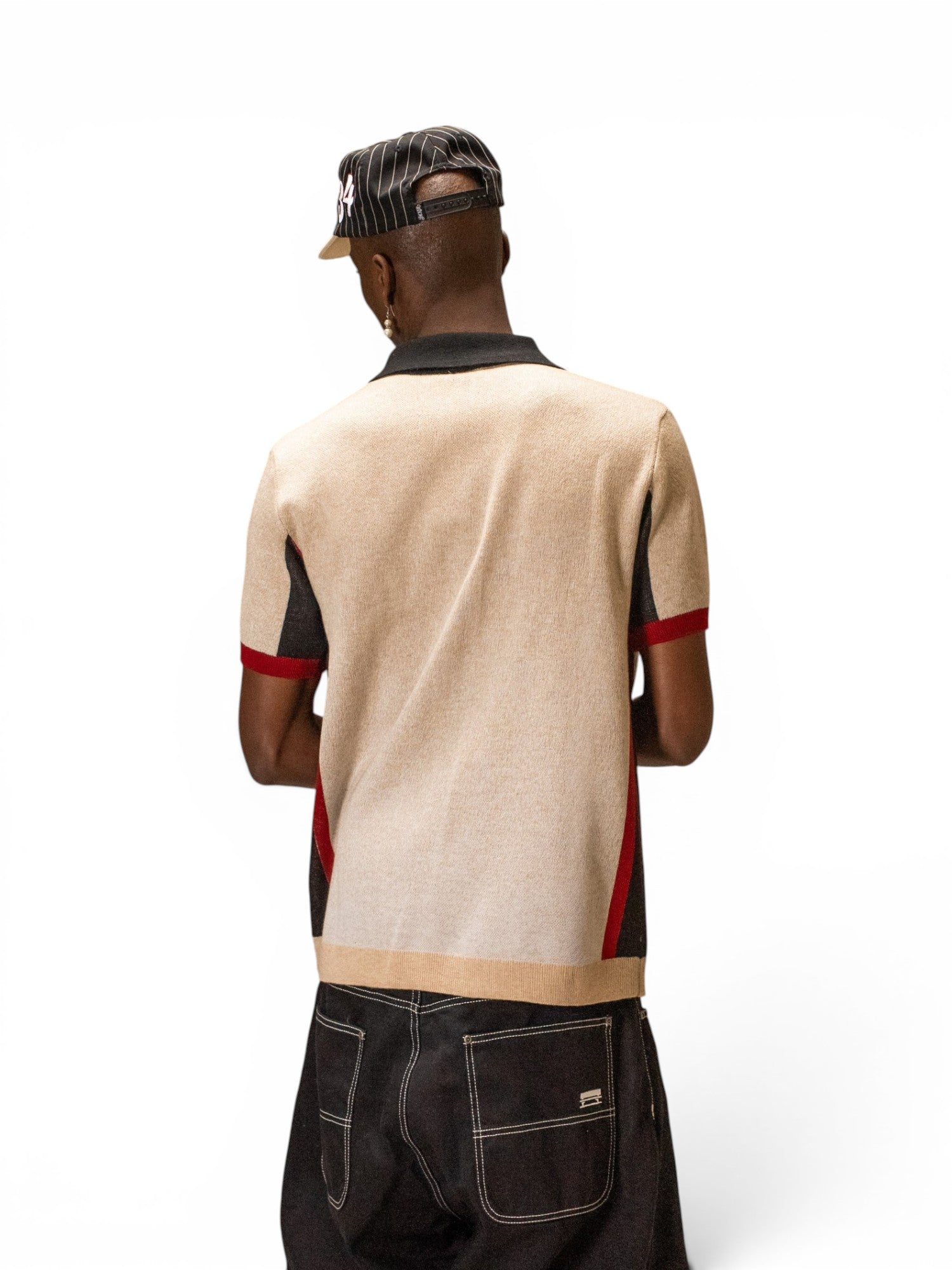 Chemises Jacker Pba Polo Knit Beige, vue portée de dos