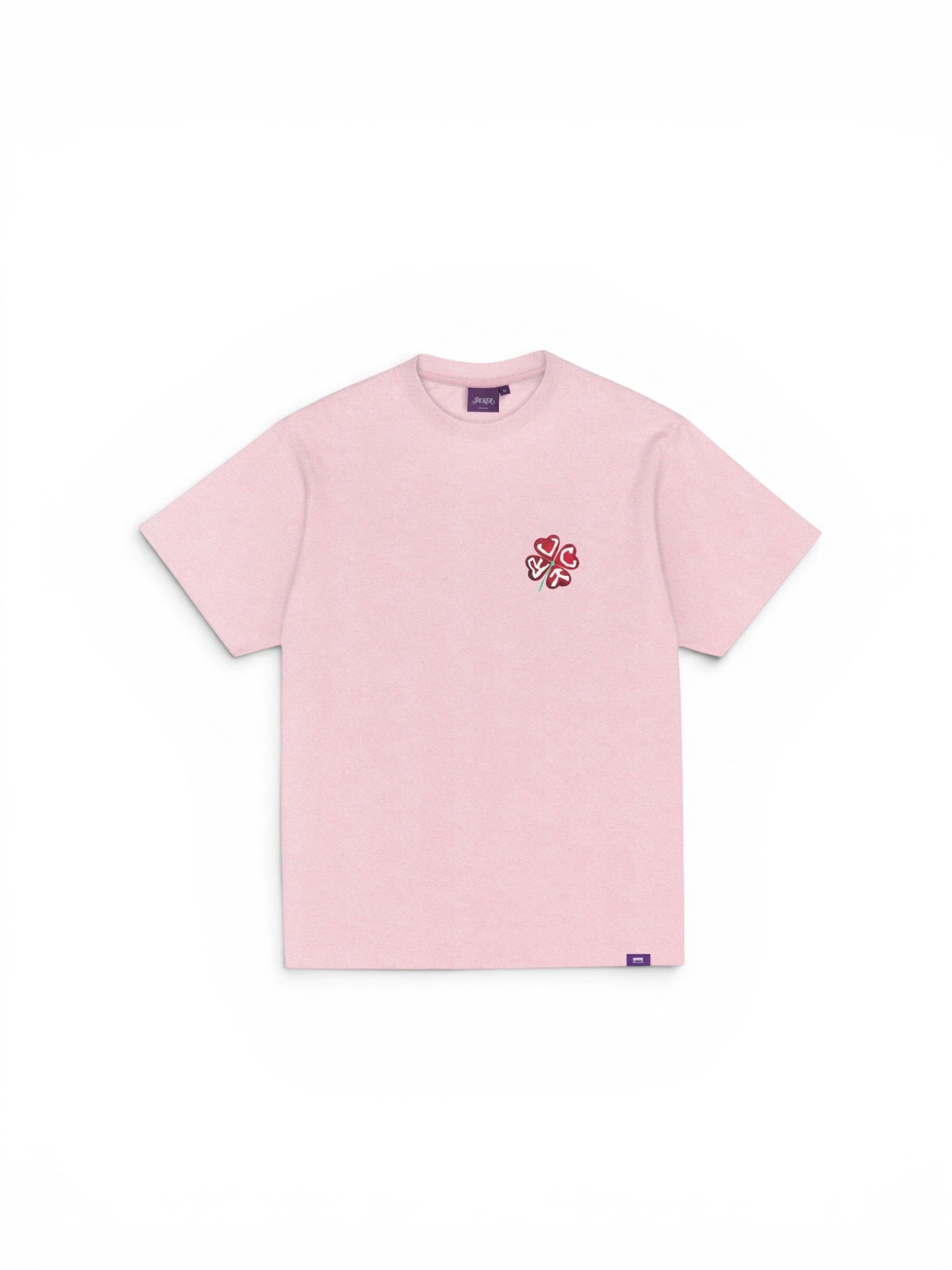 Teeshirts Jacker Red Clover T-Shirt Pink, Vue de face a plat