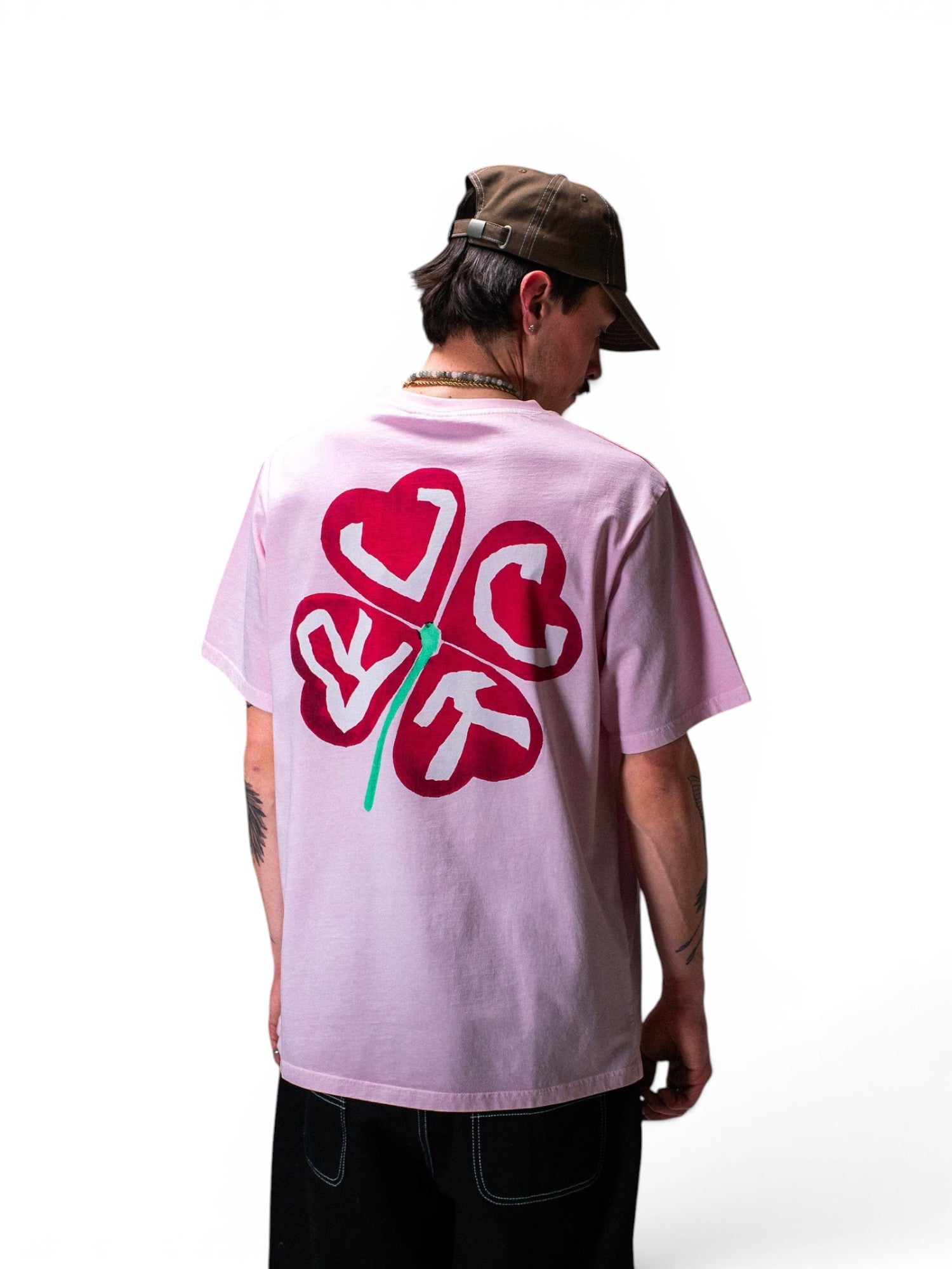 Teeshirts Jacker Red Clover T-Shirt Pink, vue portée de dos
