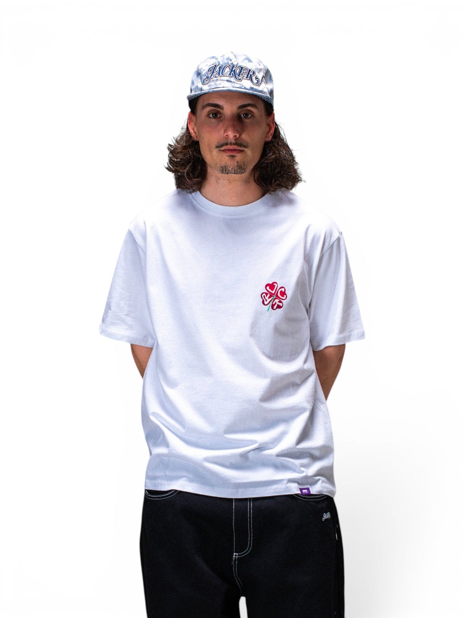 Teeshirts Jacker Red Clover T-Shirt White, teeshirt Jacker Red Clover T-Shirt portée de face