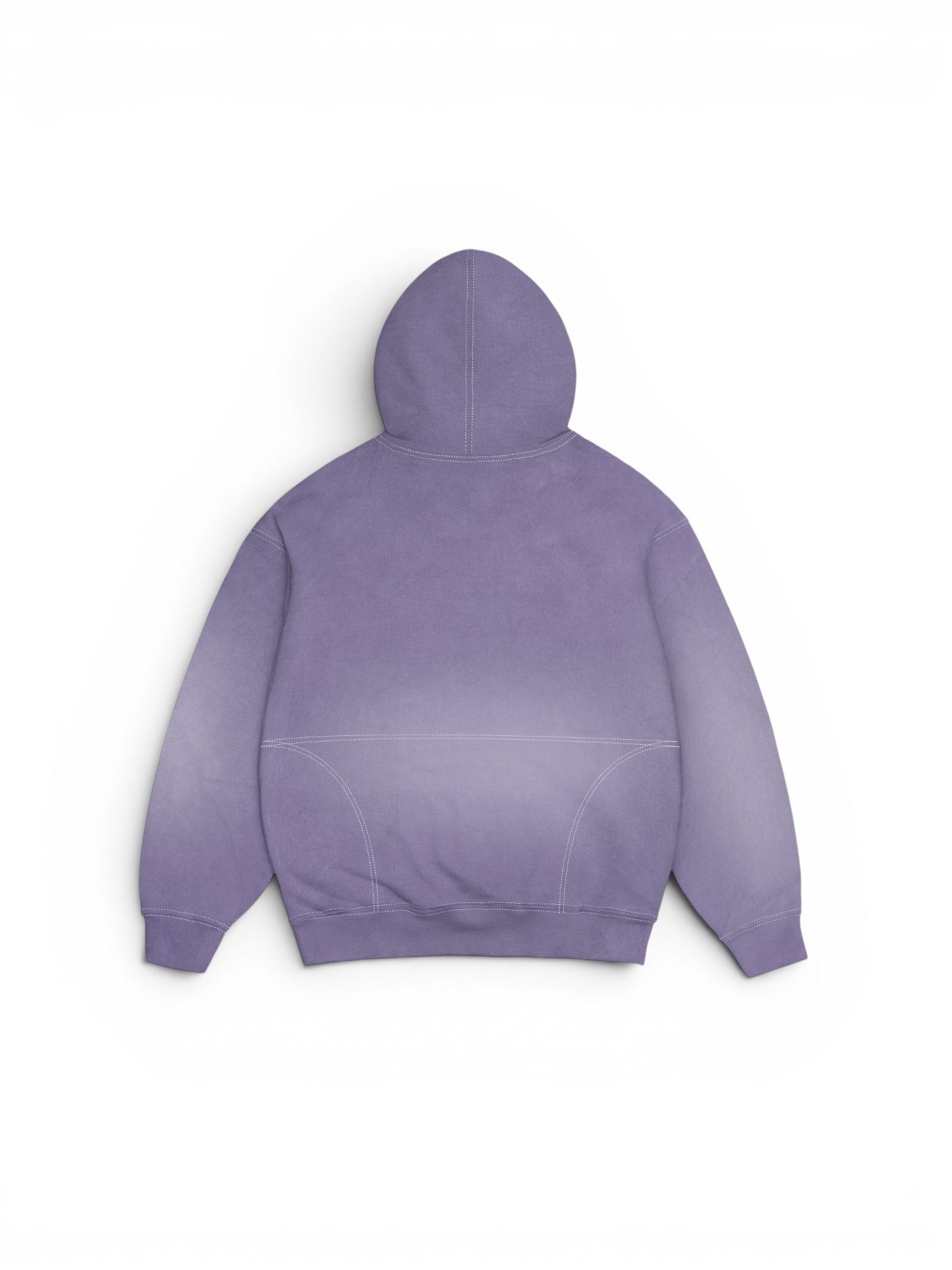 Sweatshirts Jacker Rough Garment Dyed Premium Hoodie Zip Blue Purple, vue de dos a plat