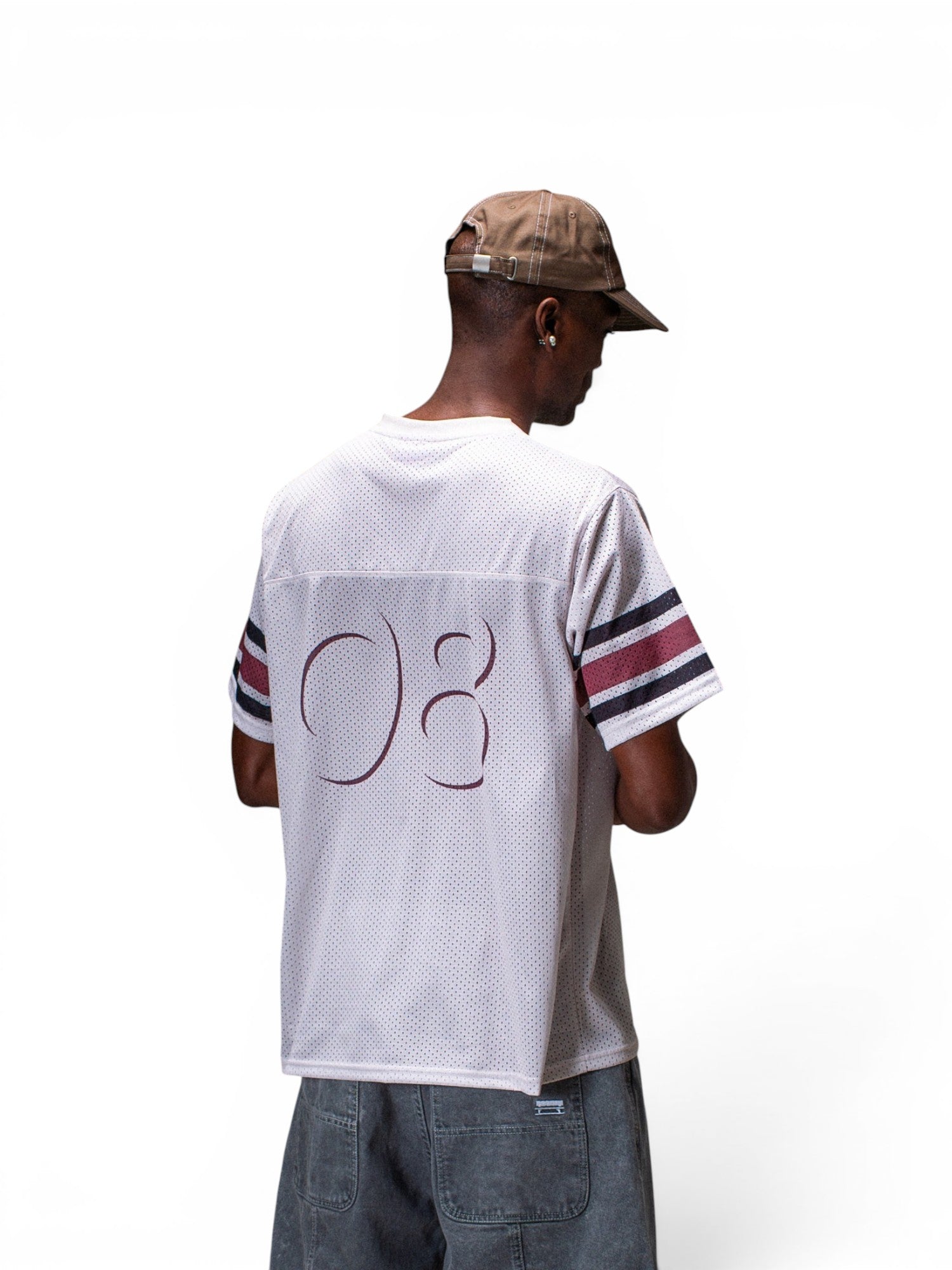 Teeshirts Jacker Shadow Logo Jersey Beige, vue portée de dos de ¾