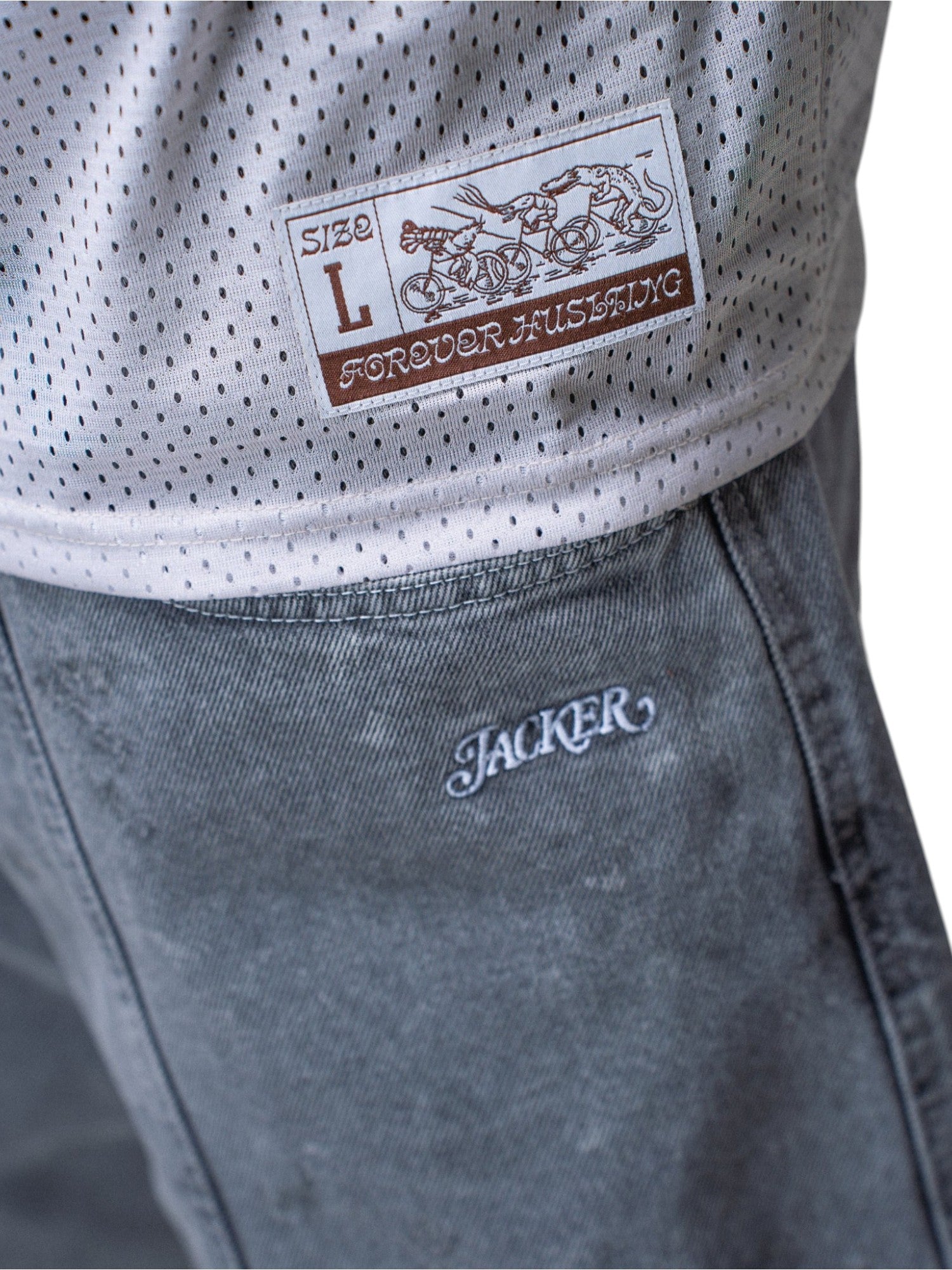 Teeshirts Jacker Shadow Logo Jersey Beige, vue détail