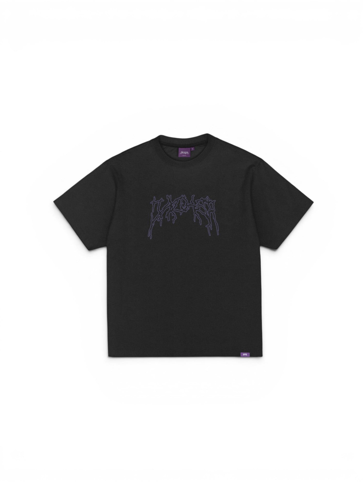 Teeshirts Jacker Skeleton Garment Dyed T-Shirt Black, vue de face a plat
