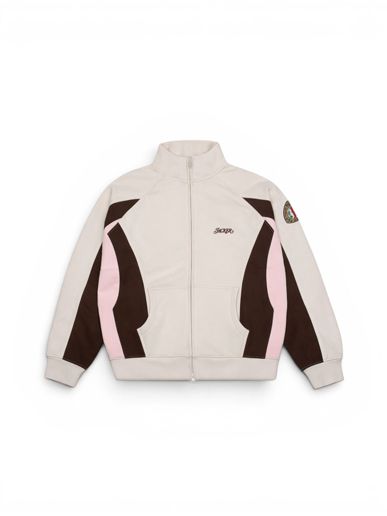 Vestes Jacker Trevi Track Jacket Beige, vue de face a plat