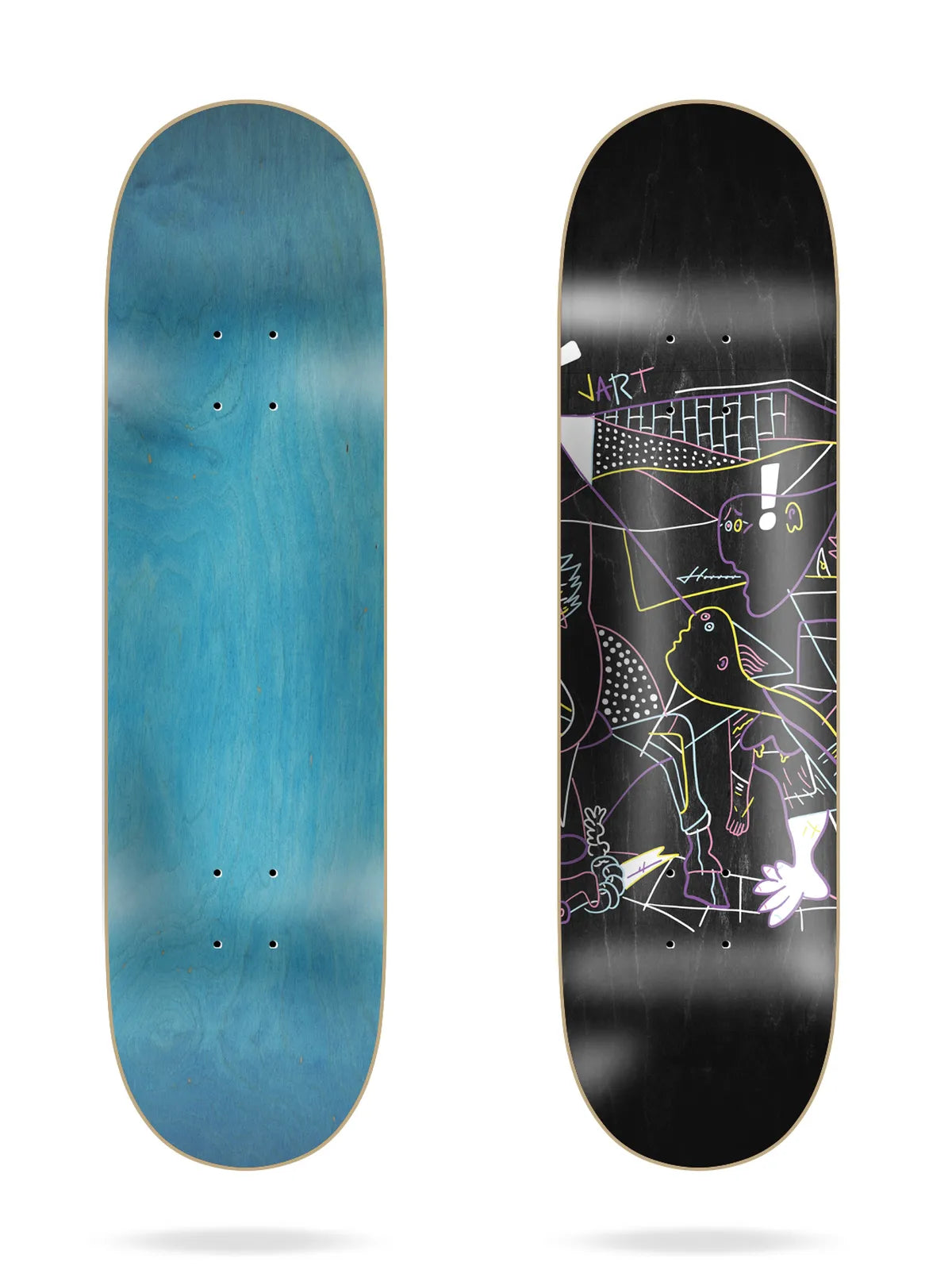 Planches de skate Jart Gernika 8.25"x31.85" LC Deck , vue dessus/dessous