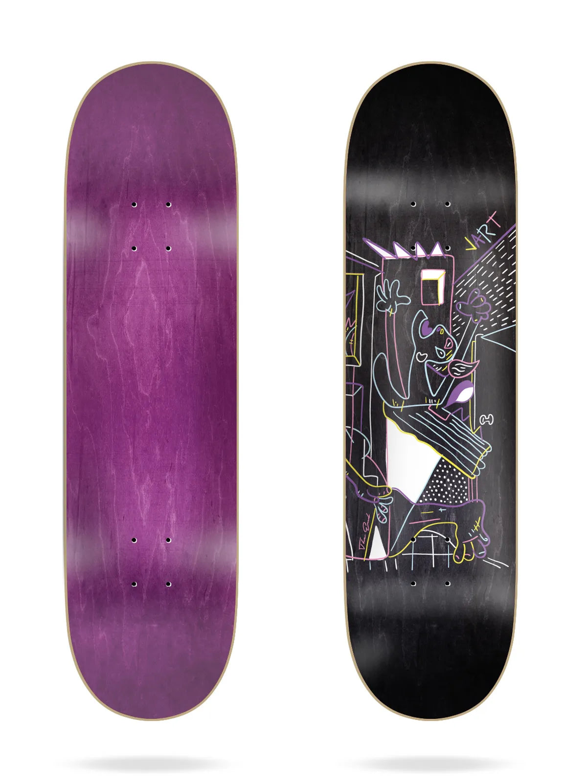 Planches de skate Jart Gernika 8.5"x31.85" LC Deck , vue dessus/dessous