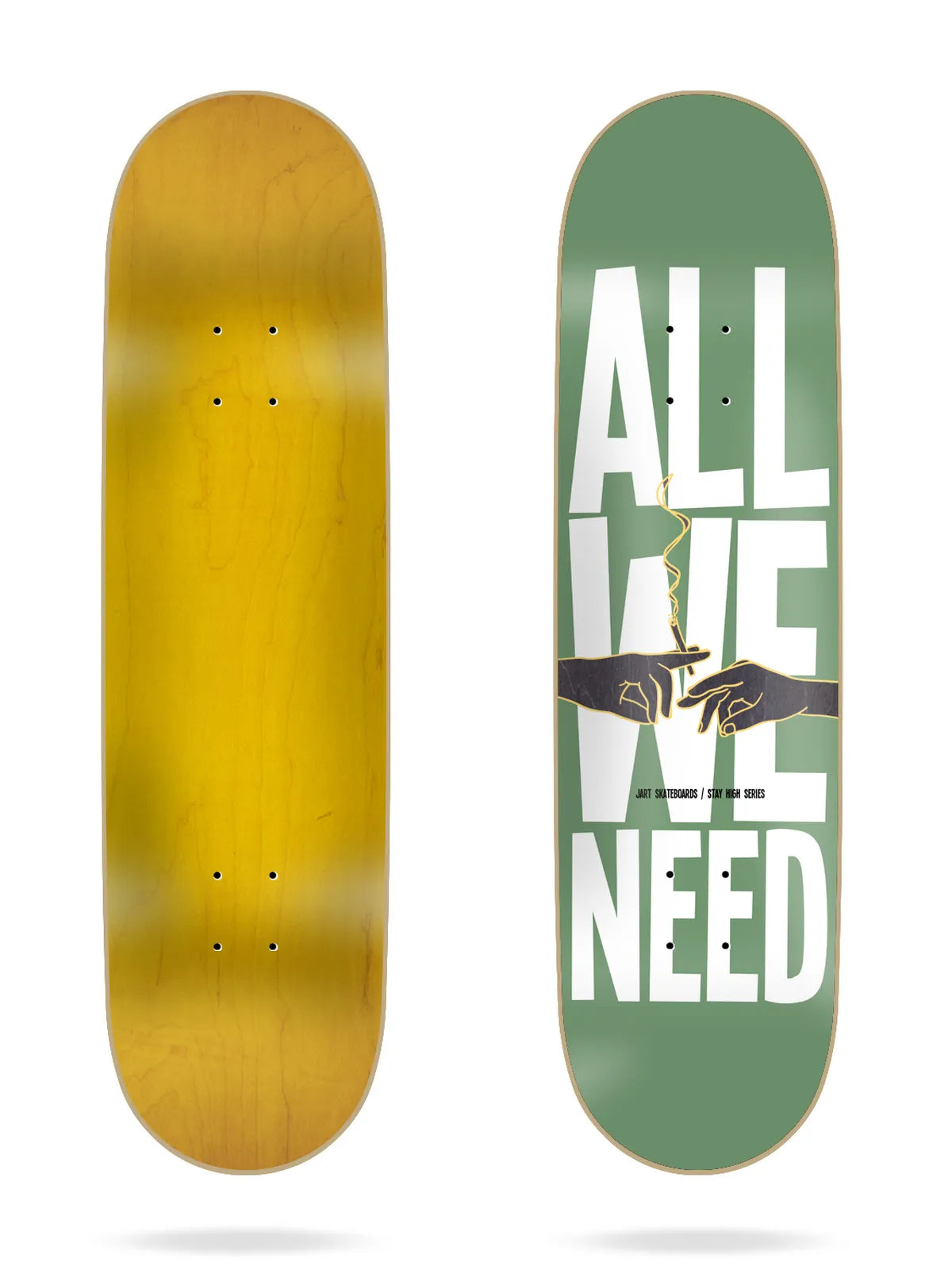 Planches de skate Jart Stay High 8.5"x31.95" HC Deck , vue dessus/dessous