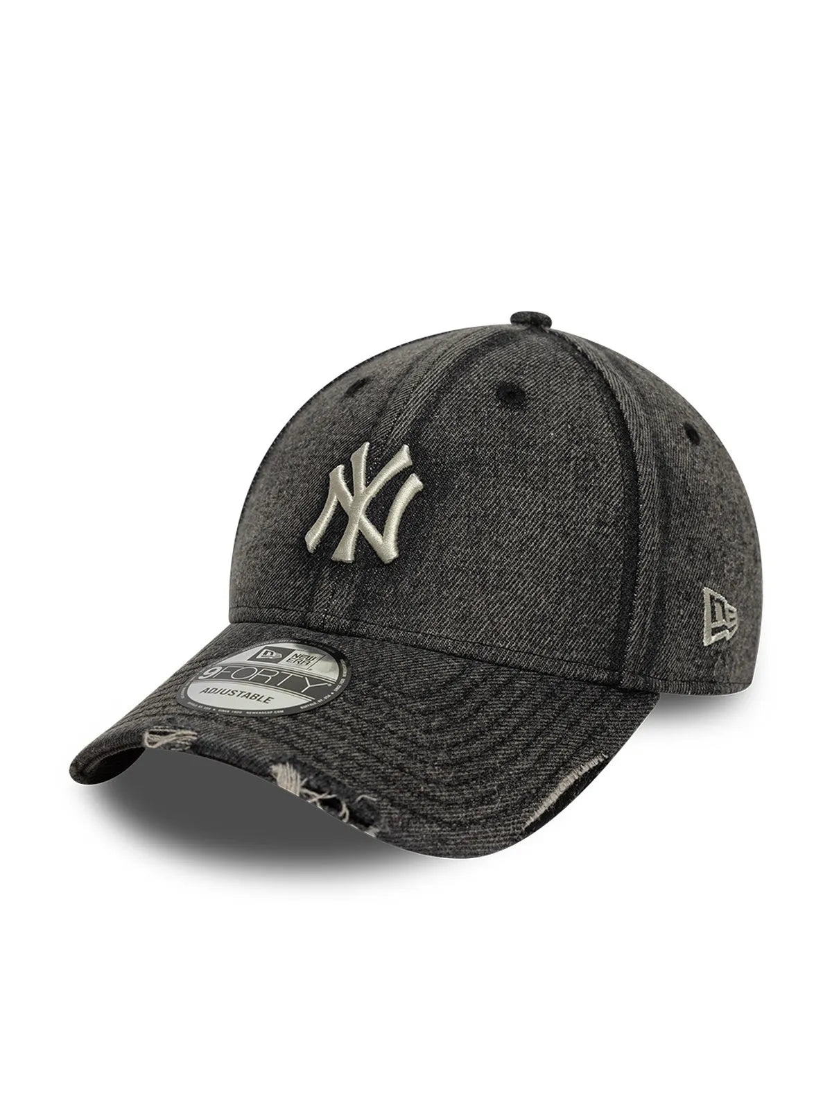 Casquettes New era Acid Wash Denim 9Forty Neyyan  Blk Black, vue de 3/4 gauche