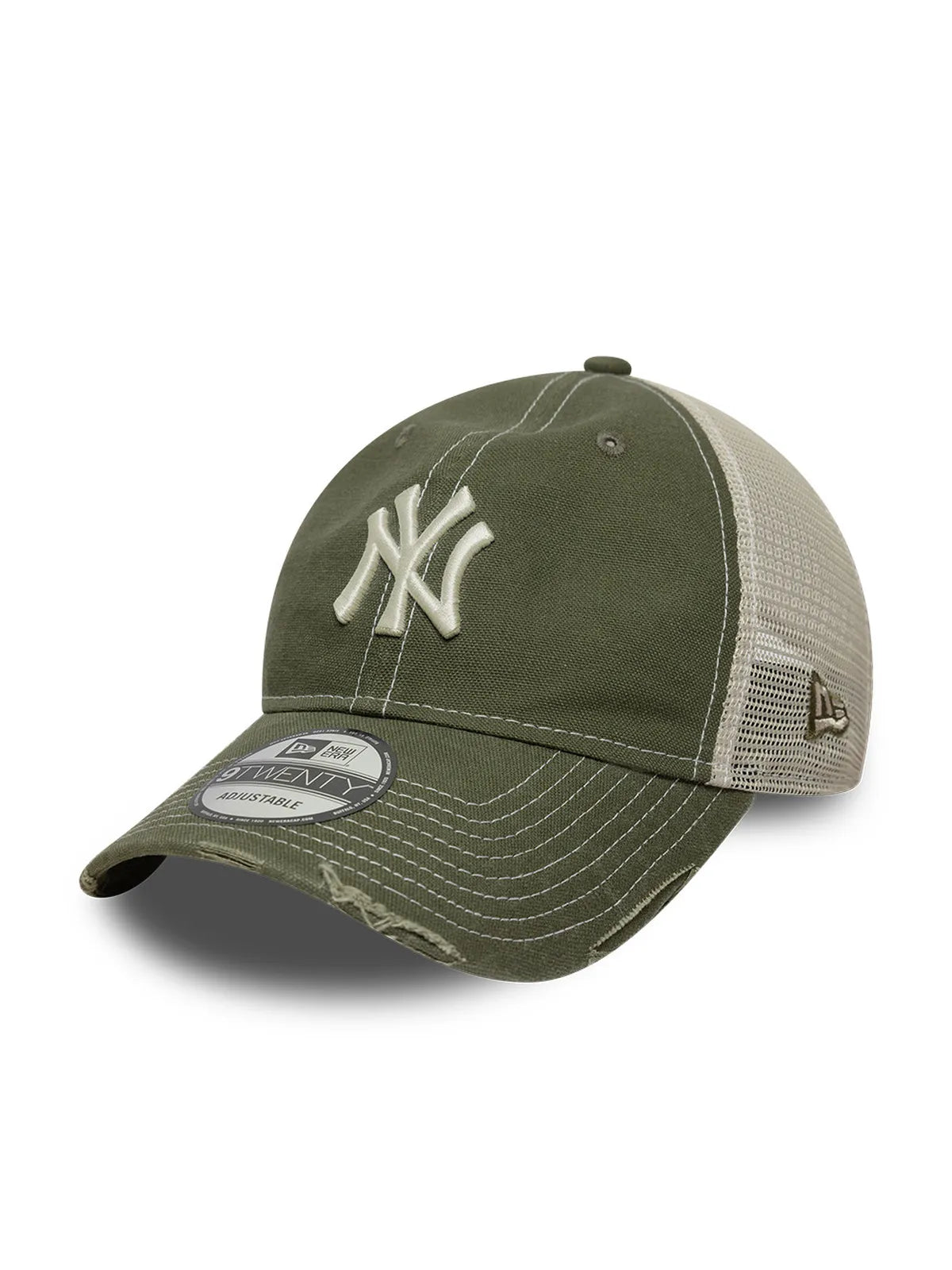 Casquettes New era Cotton Canv 9Twenty Trucker Neyyan  Nov Green Med, vue de 3/4 gauche