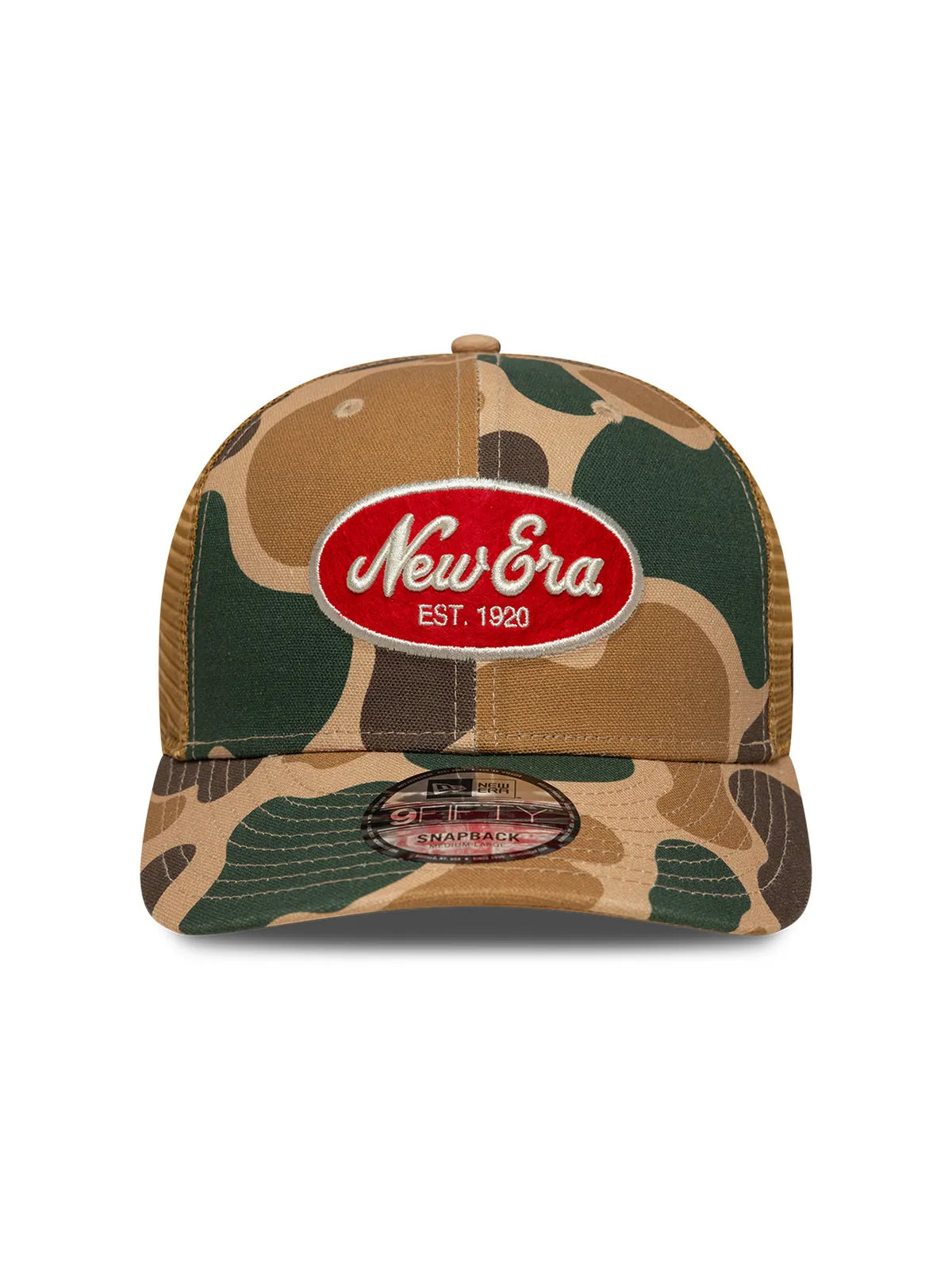 Casquettes New era Duck Camo 9Fifty Trucker Newera  Wht Med Beige, vue de face