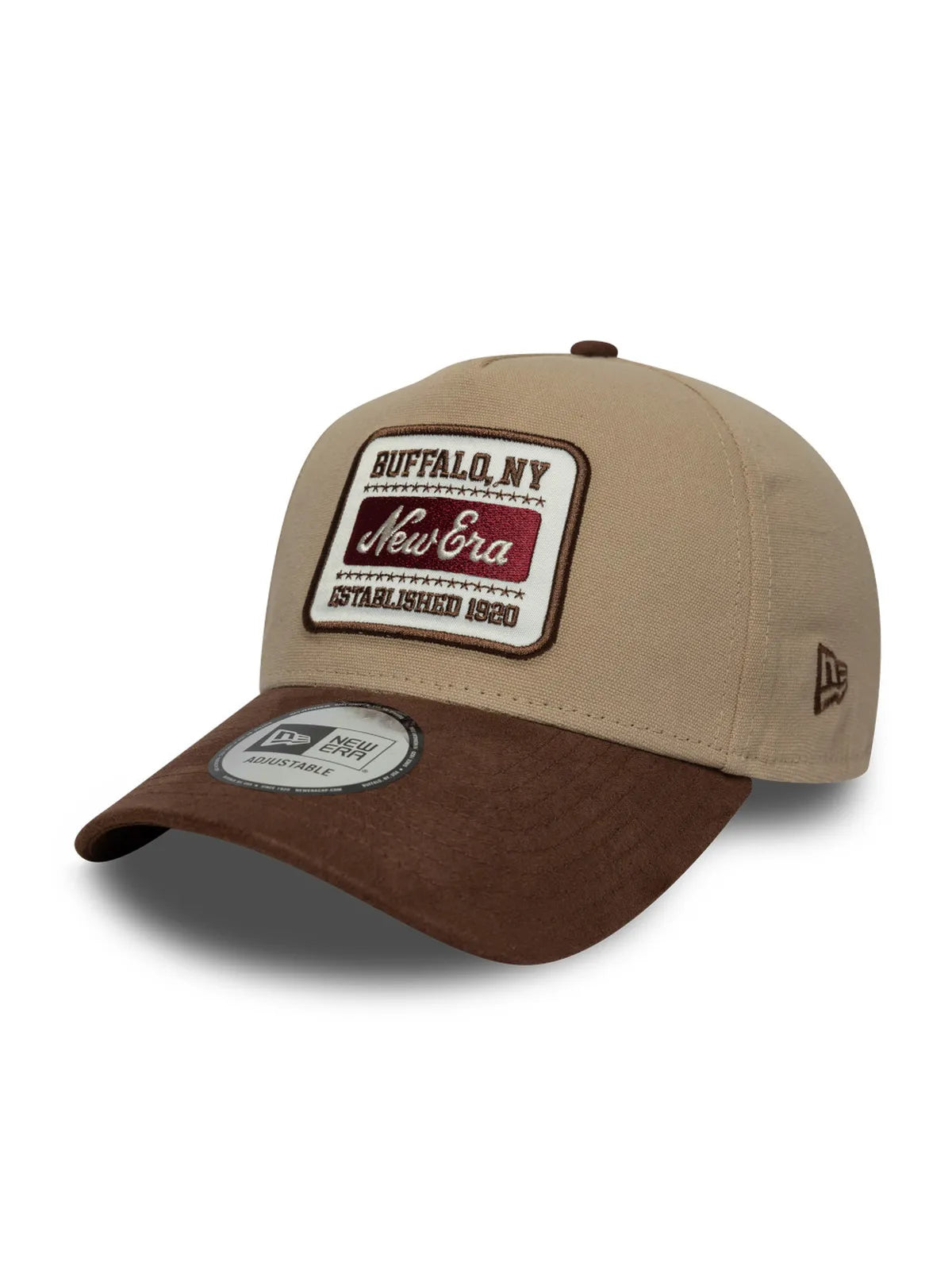 Casquettes New era Ne Patch Suede Eframe Newera  Cambrs Light Beige, vue de 3/4 gauche