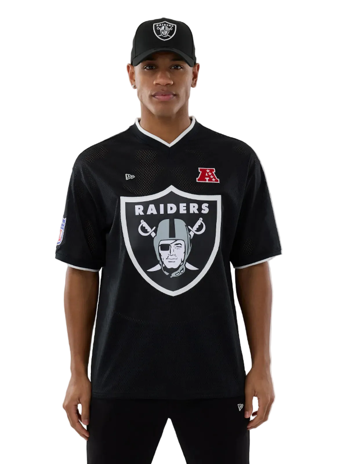 Teeshirts New era Nfl Mesh Os Tee Lasrai  Blk Black, vue porté avant