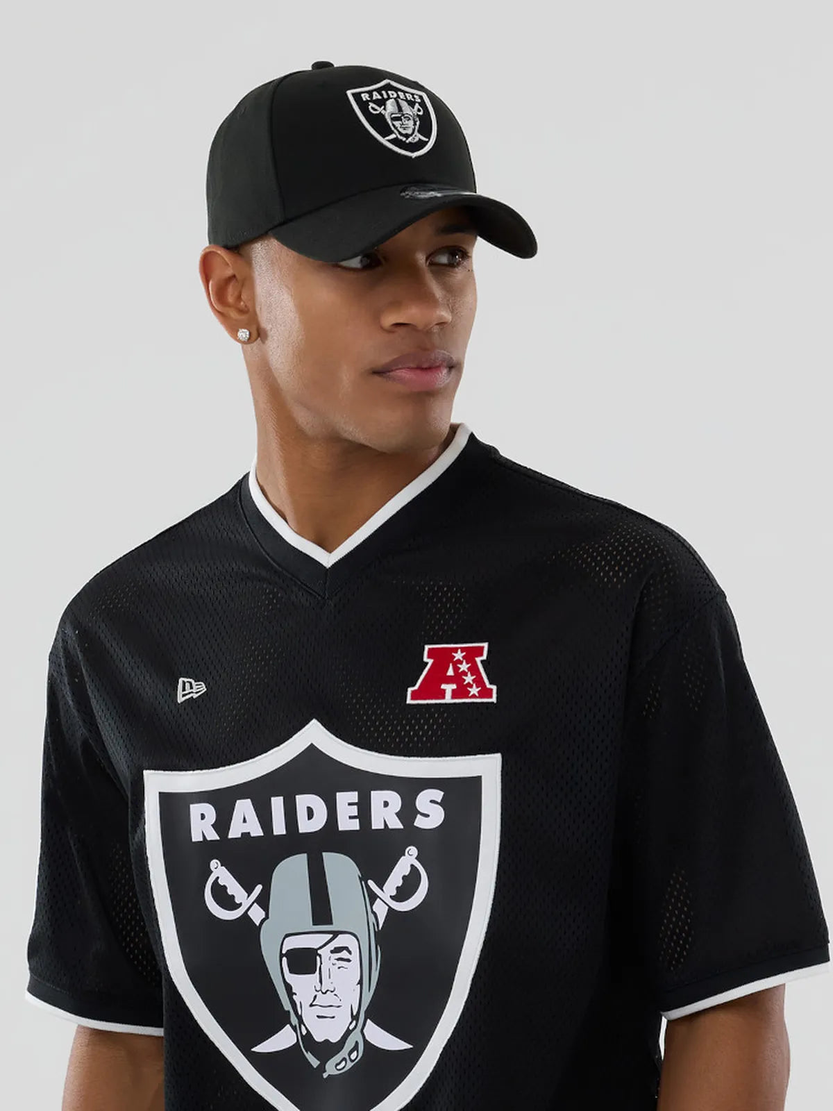 Teeshirts New era Nfl Mesh Os Tee Lasrai  Blk Black, vue proche avant