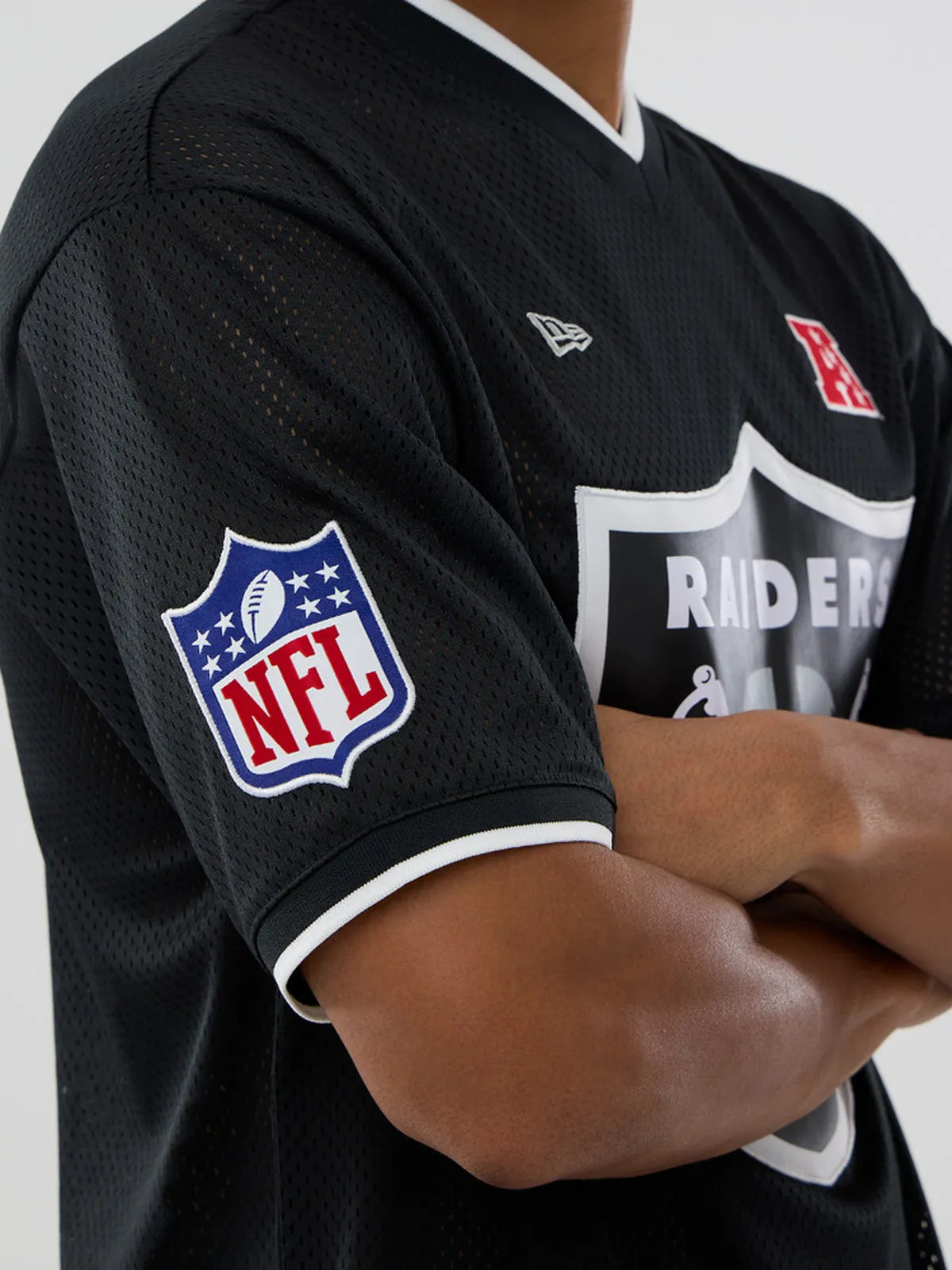 Teeshirts New era Nfl Mesh Os Tee Lasrai  Blk Black, vue très proche avant