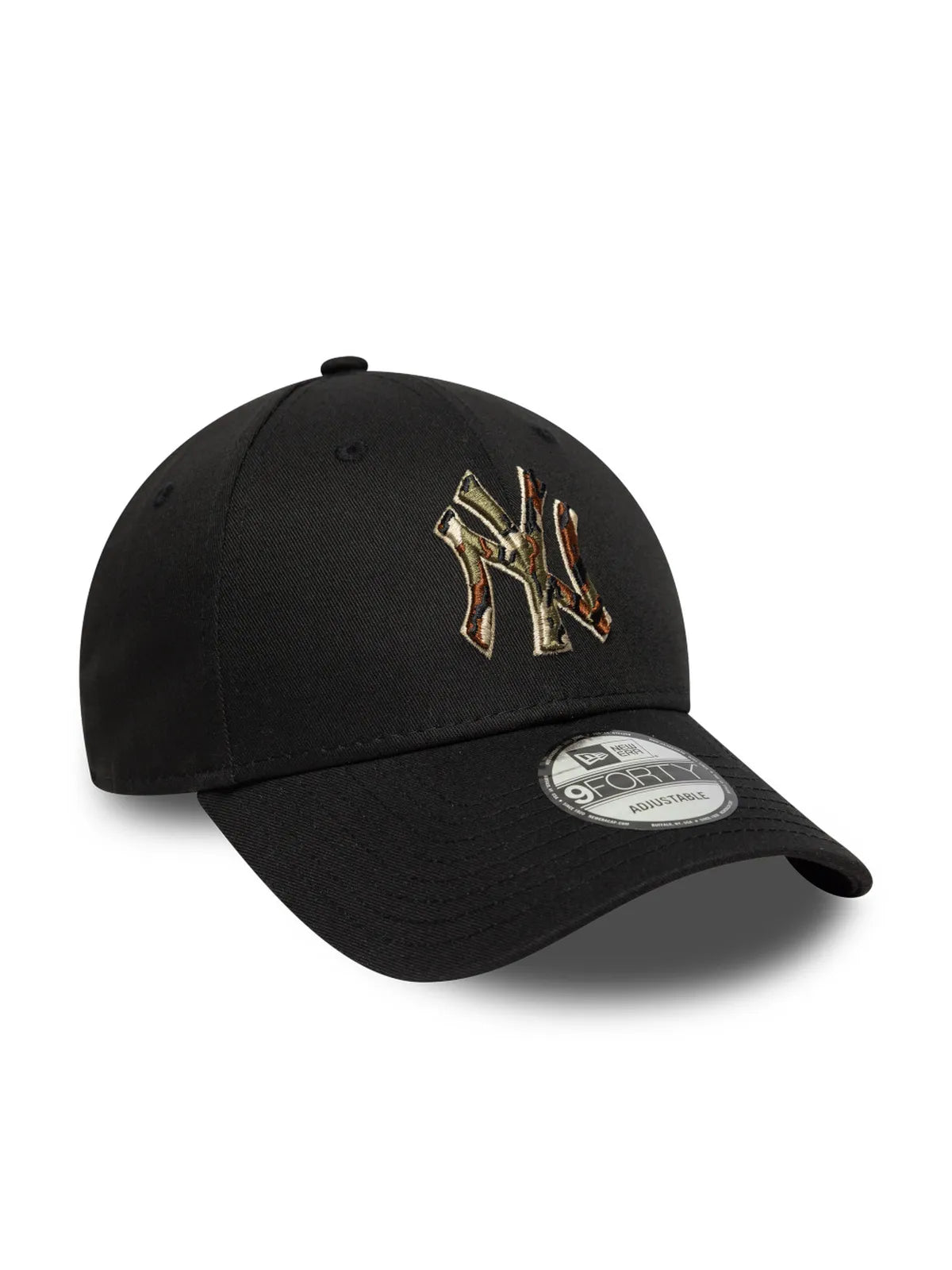 Casquettes New era Outline Camo 9Forty Neyyan  Blk Black, vue de 3/4 gauche