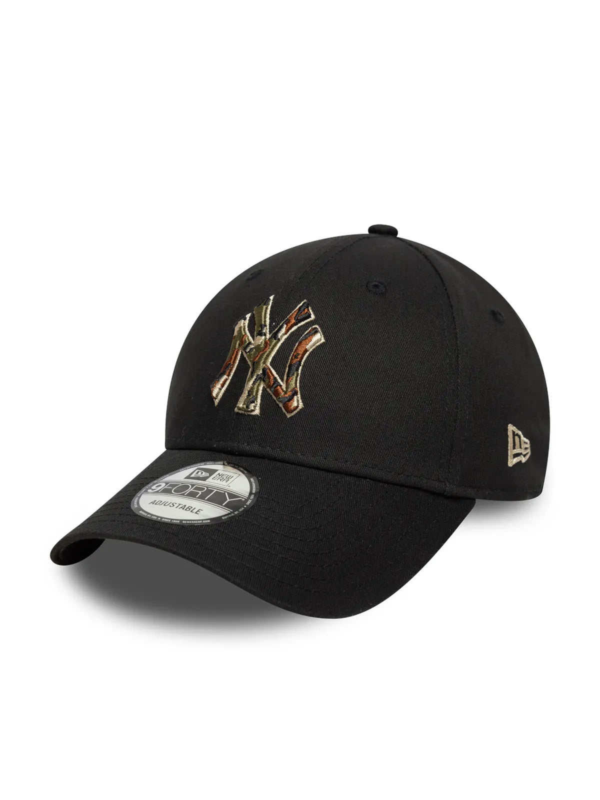 Casquettes New era Outline Camo 9Forty Neyyan  Blk Black, vue de 3/4 droite
