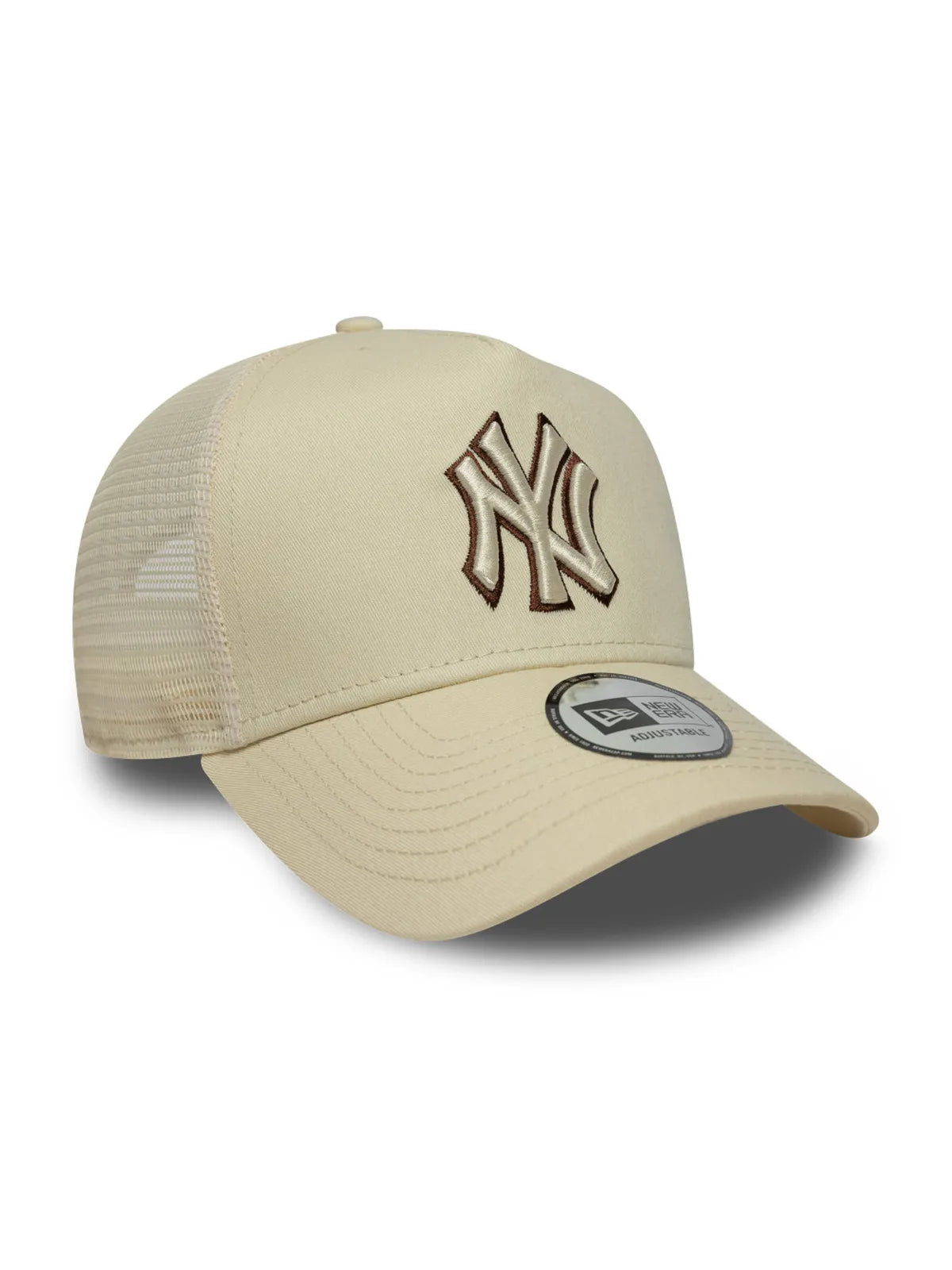 Casquettes New era Outline Ef Trucker Neyyan  Ltcchs Light Beige, vue de 3/4 droite