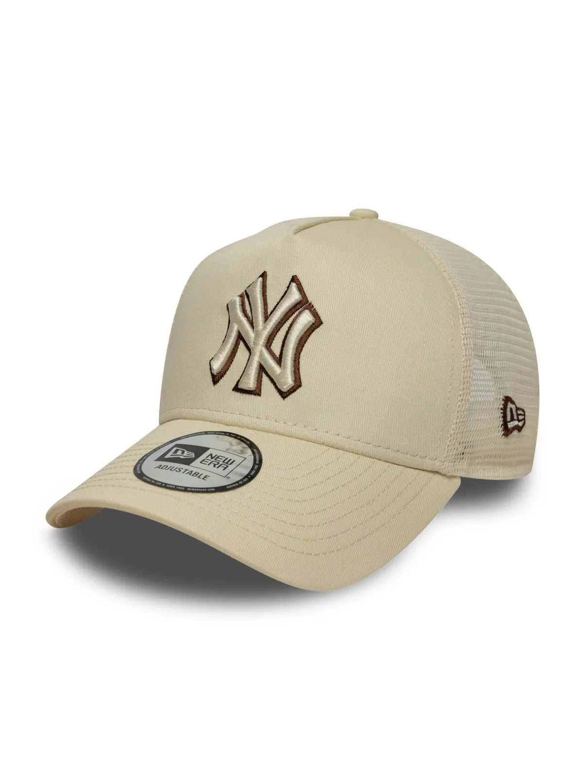 Casquettes New era Outline Ef Trucker Neyyan  Ltcchs Light Beige, vue de 3/4 gauche