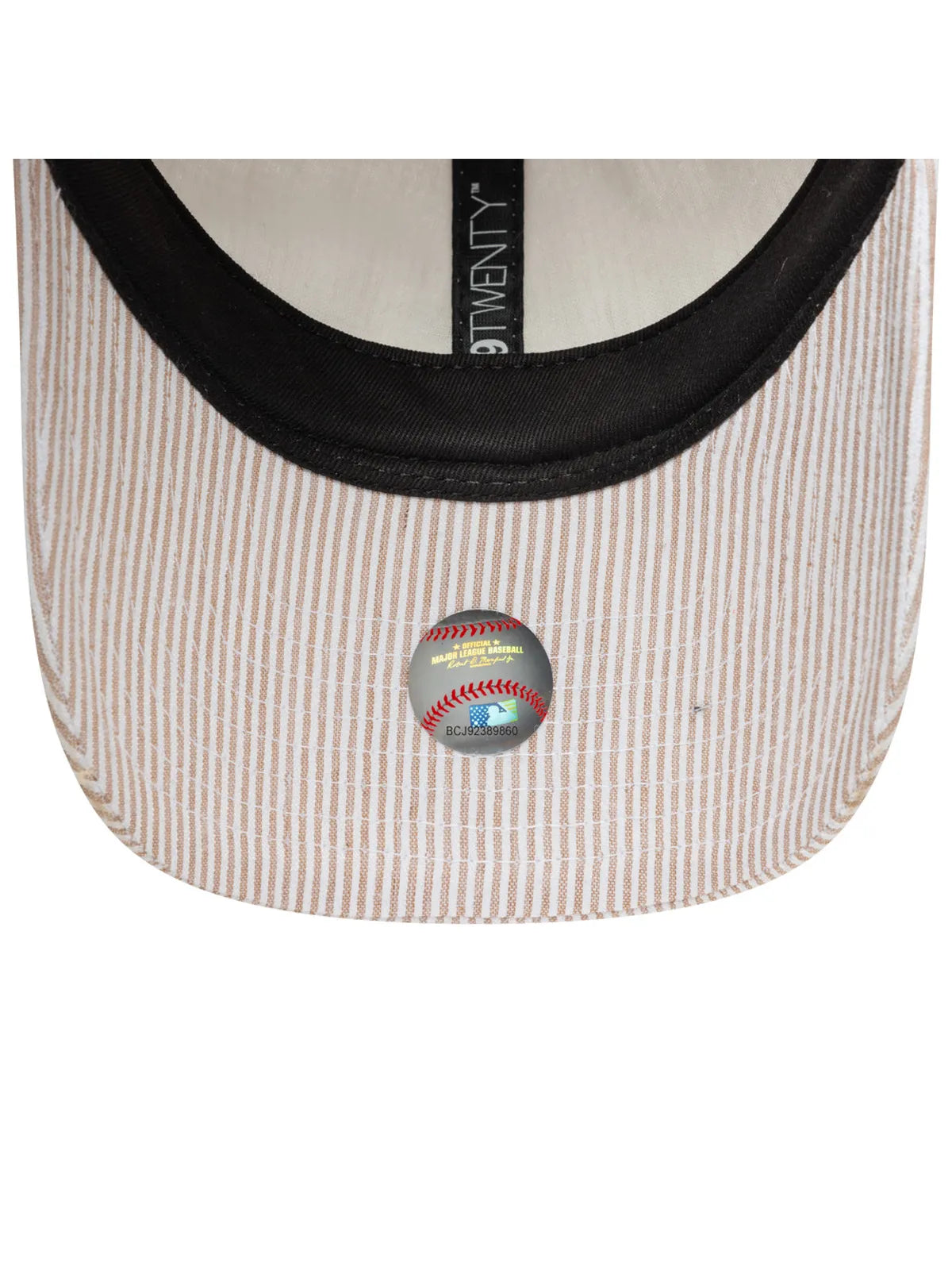 Casquettes New era Seersucker 9Twenty Oakath  Stnwhi Light Beige, vue de dessous, visière