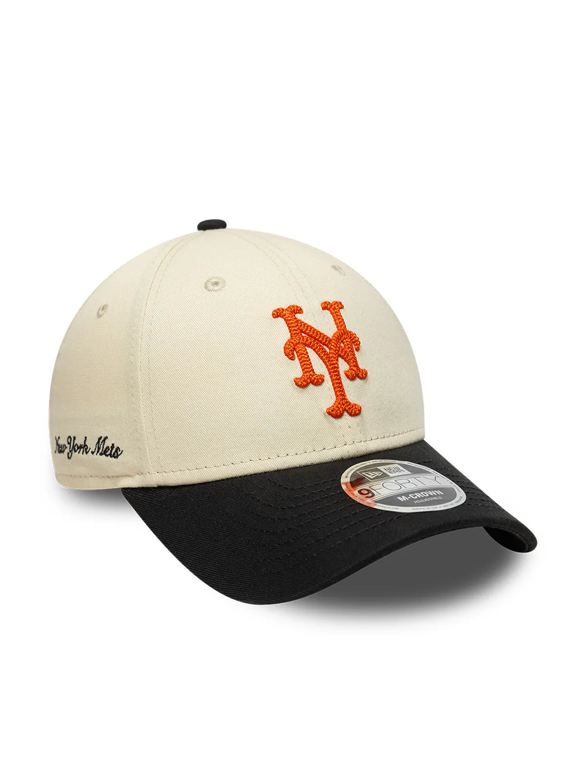 Casquettes New era Side Script 9Forty Mc Neymet  Ltcblk Light Beige, vue de 3/4 gauche