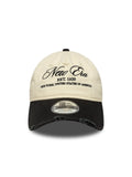 Casquettes New era Wash Distress 9Twenty Af Newera  Ltcblk Light Beige, vue de face