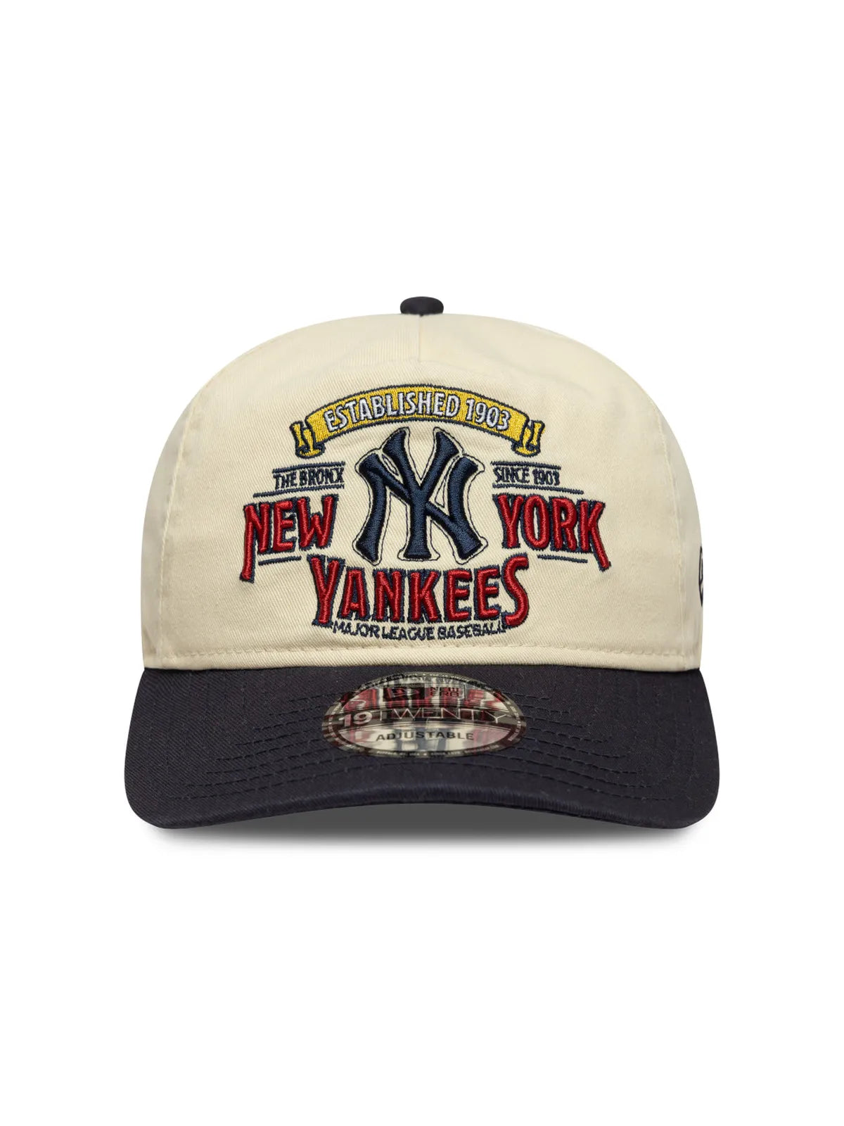 Casquettes New era Washed Graphic 19Twenty Neyyanco  Ltcnvy Light Beige Navy, vue de face