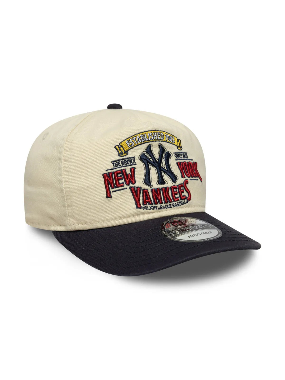 Casquettes New era Washed Graphic 19Twenty Neyyanco  Ltcnvy Light Beige Navy, vue de 3/4 gauche