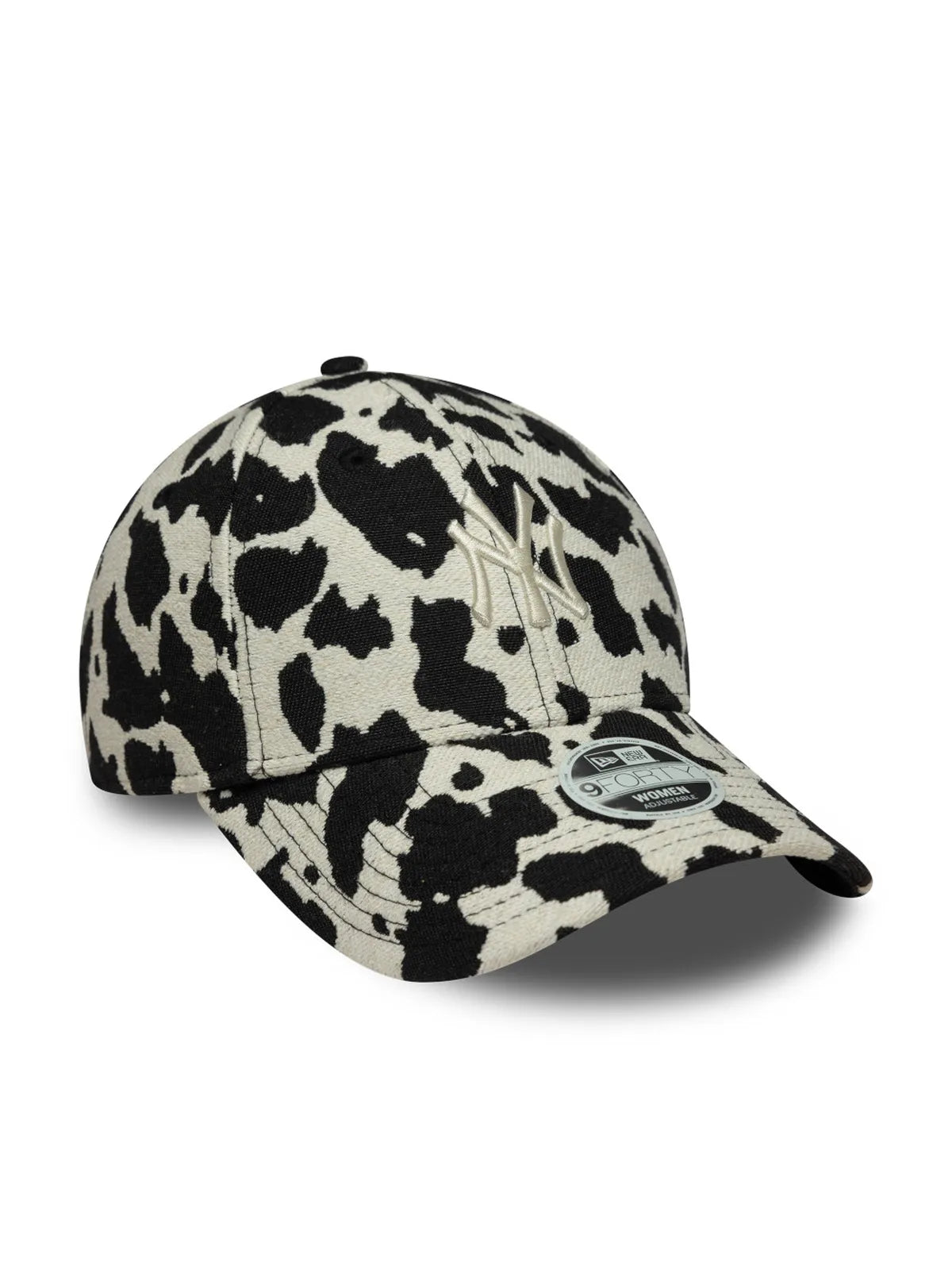 Casquettes New era Wmns Cow Midi 9Forty Neyyan  Blkwhi Black, vue de 3/4 droite