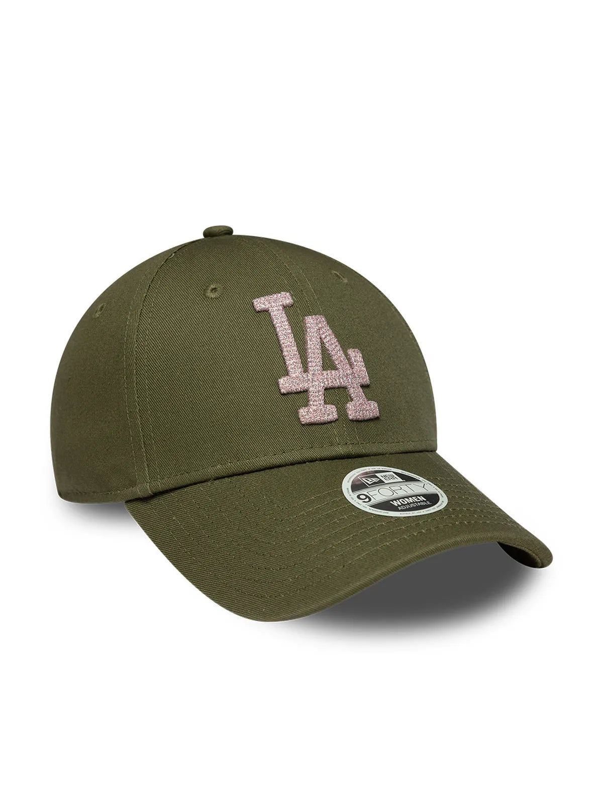 Casquettes New era Wmns Metallic Cs 9Forty Losdod  Novpkr Green Med, vue de 3/4 droite