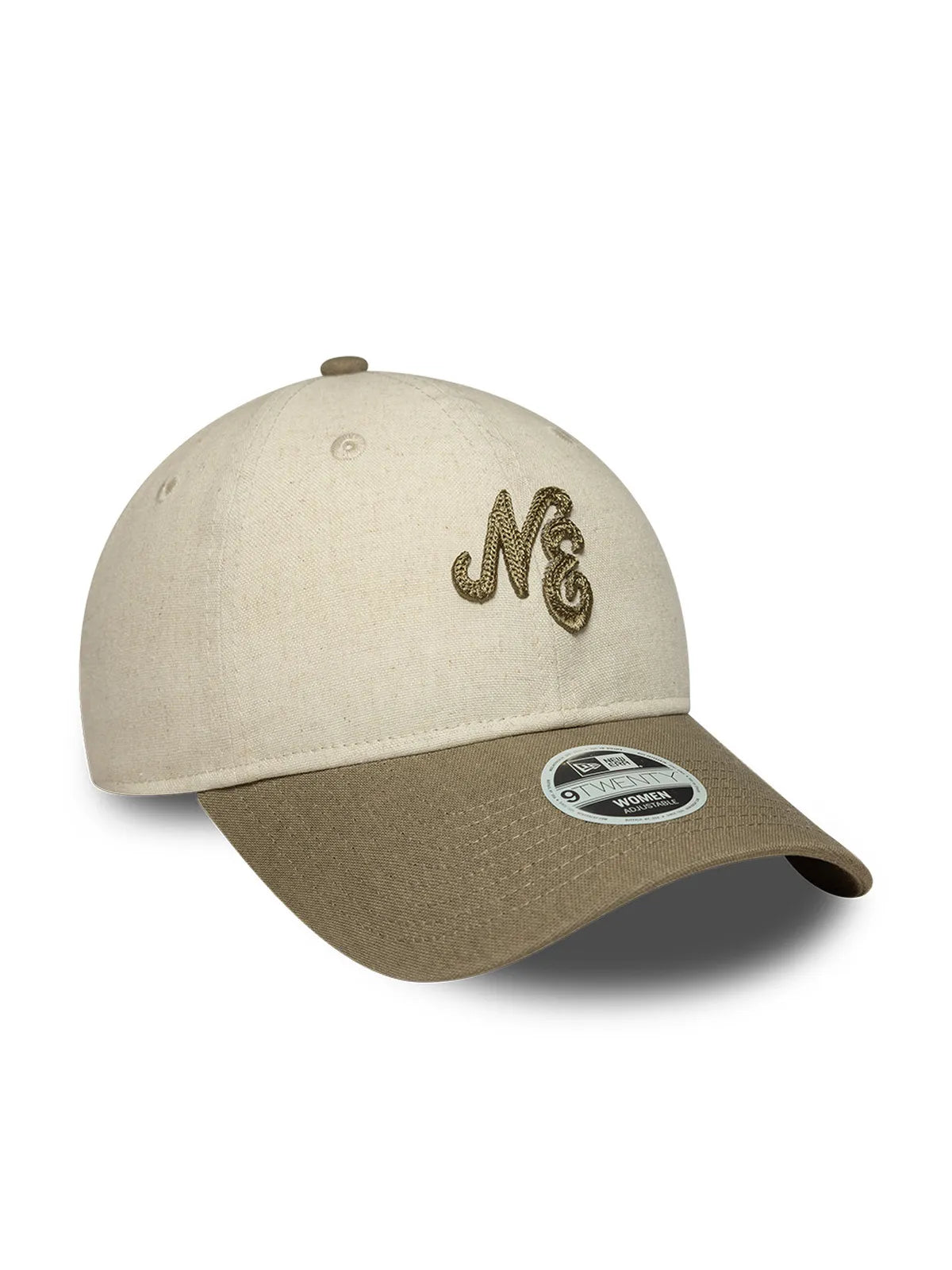 Casquettes New era Wmns Ne Linen 9Twenty Newera  Stnnov Light Beige, vue de 3/4 droite