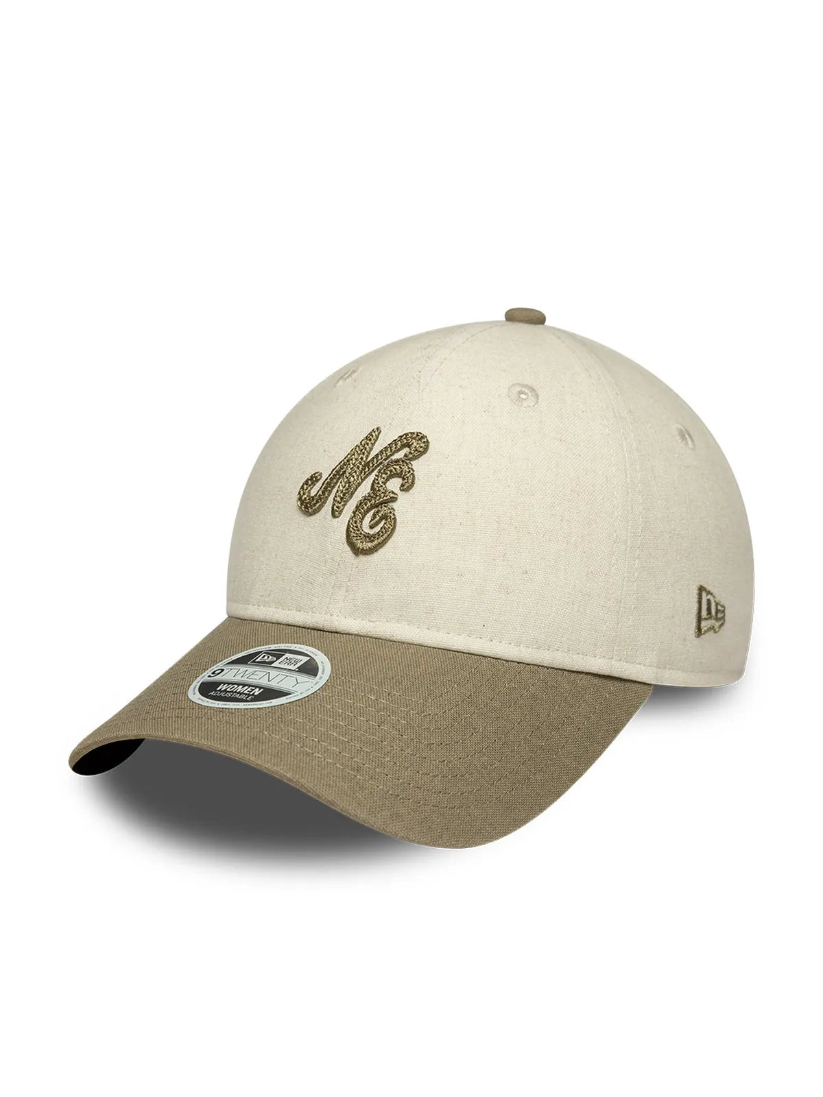 Casquettes New era Wmns Ne Linen 9Twenty Newera  Stnnov Light Beige, vue de 3/4 gauche