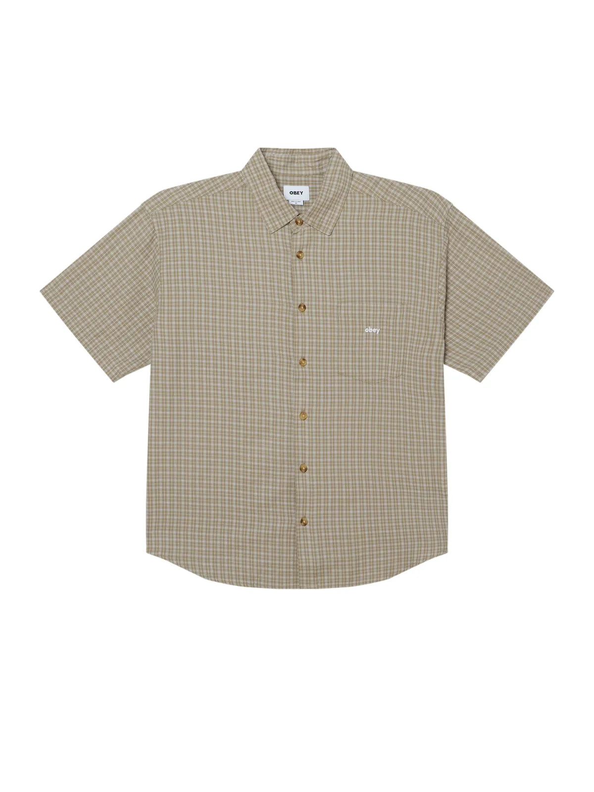Chemises Obey Bigwig Ian Woven Dried Sage Multi, vue avant