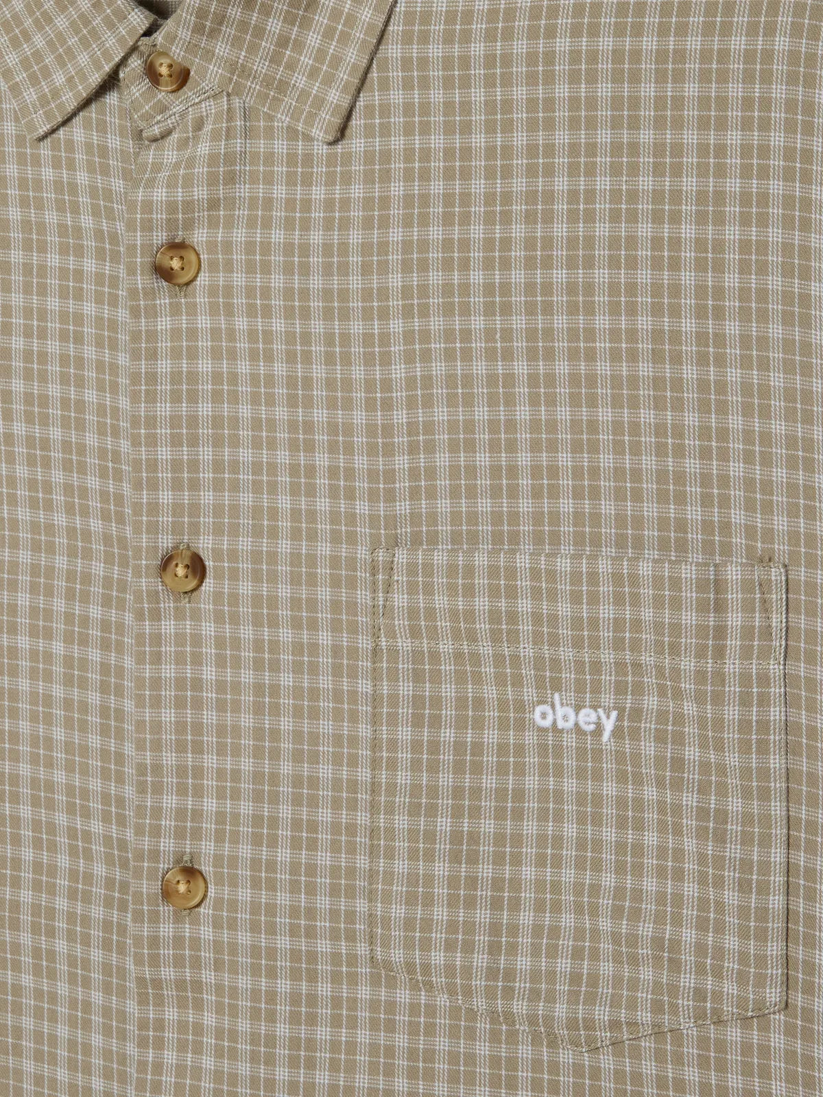 Chemises Obey Bigwig Ian Woven Dried Sage Multi, vue détail