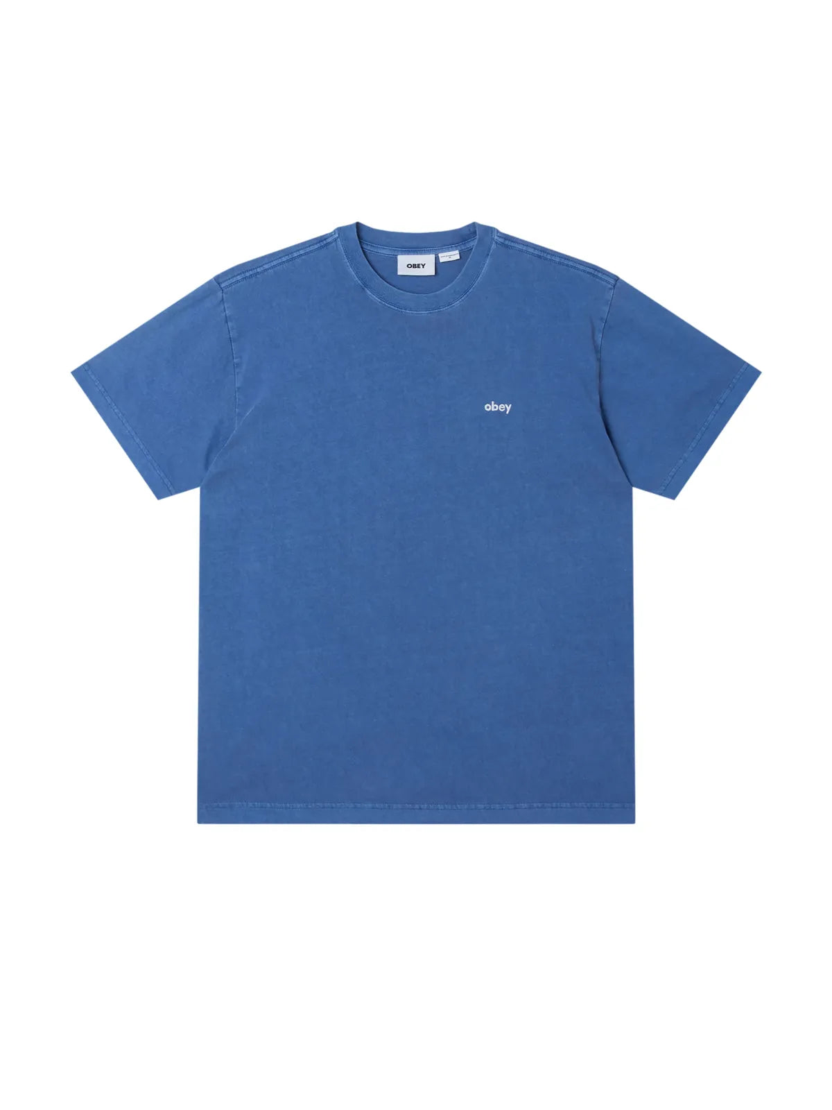 Teeshirts Obey Lowercase Pigment Tee Ss Pigment Electric Indigo, vue avant