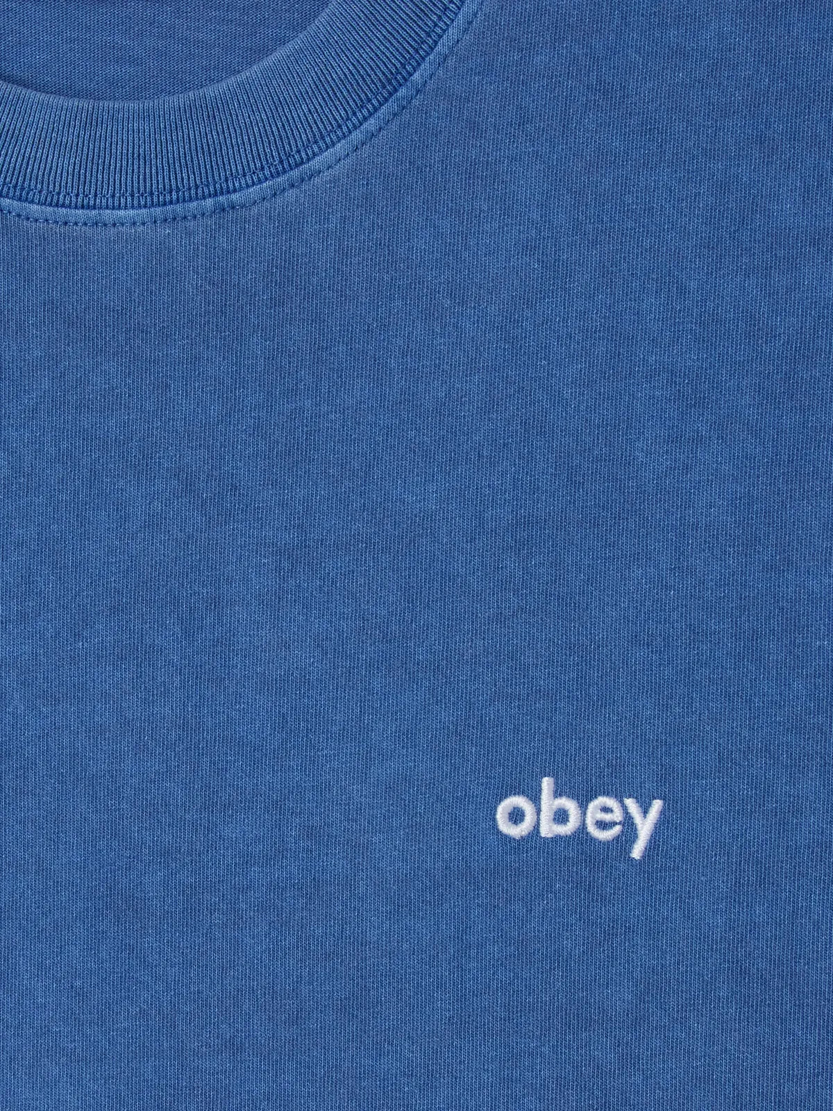 Teeshirts Obey Lowercase Pigment Tee Ss Pigment Electric Indigo, vue détail