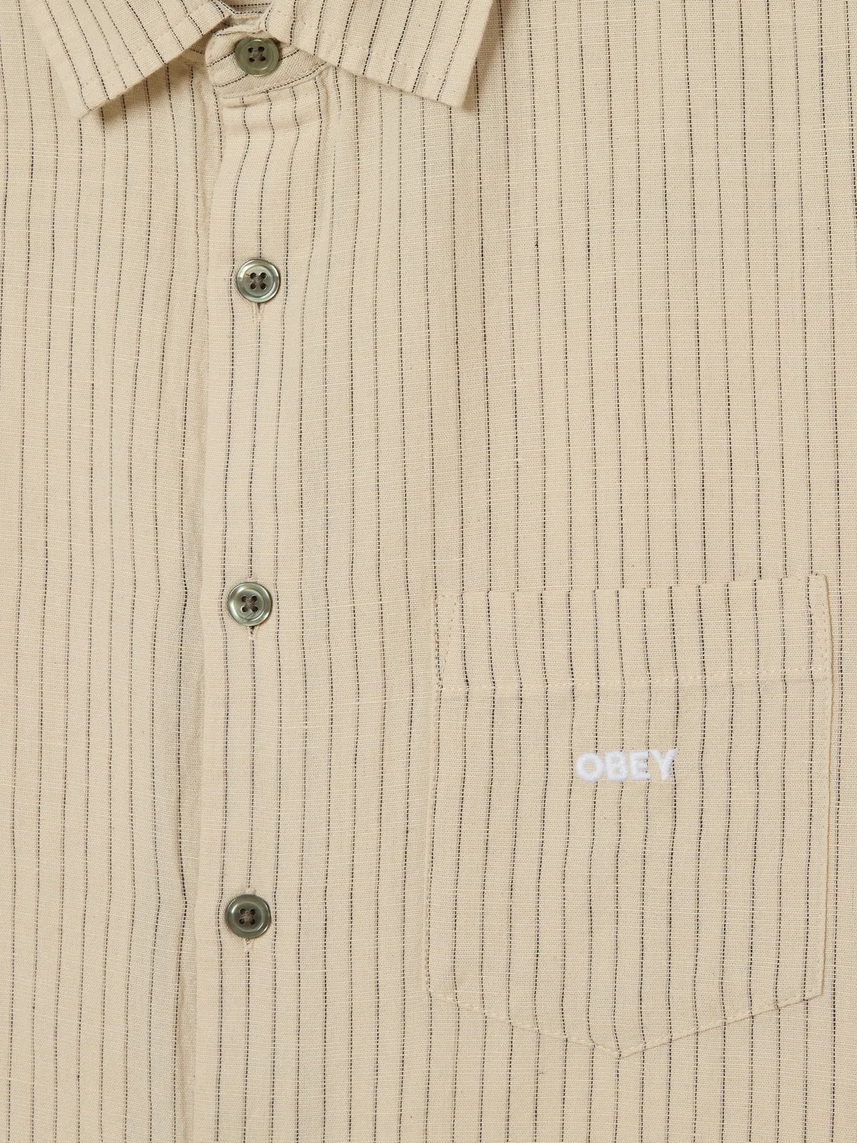 Chemises Obey Nelson Woven Silver Grey Multi, vue détail