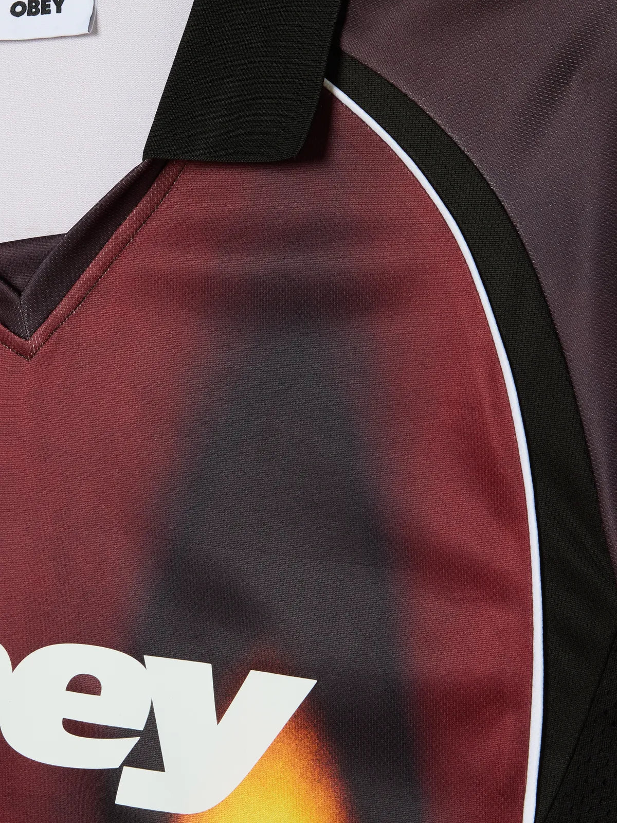 Teeshirts Obey Blurred Soccer Jersey Burnt Red, vue détail