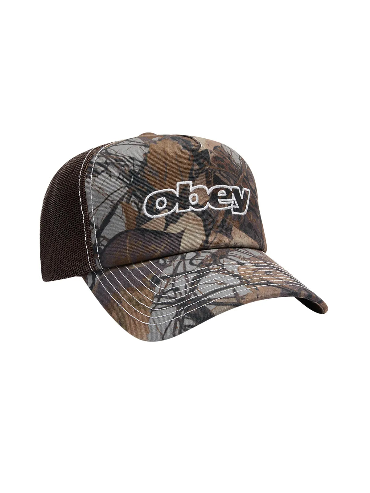 Casquettes Obey Form Trucker Fence Camo Multi, vue avant 3/4